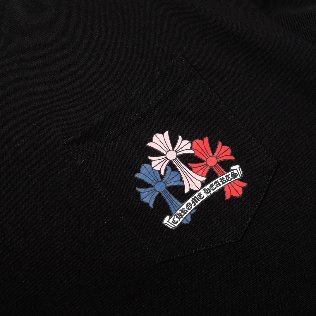 クロムハーツのシューツTシャツです/ Chrome Hearts Cross horseshoe print short sleeve T-shirtt（CH-0604）