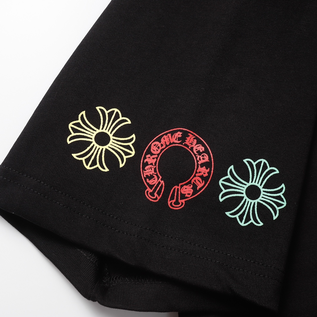 クロムハーツのシューツTシャツです/ Chrome Hearts Cross horseshoe print short sleeve T-shirtt（CH-0604）