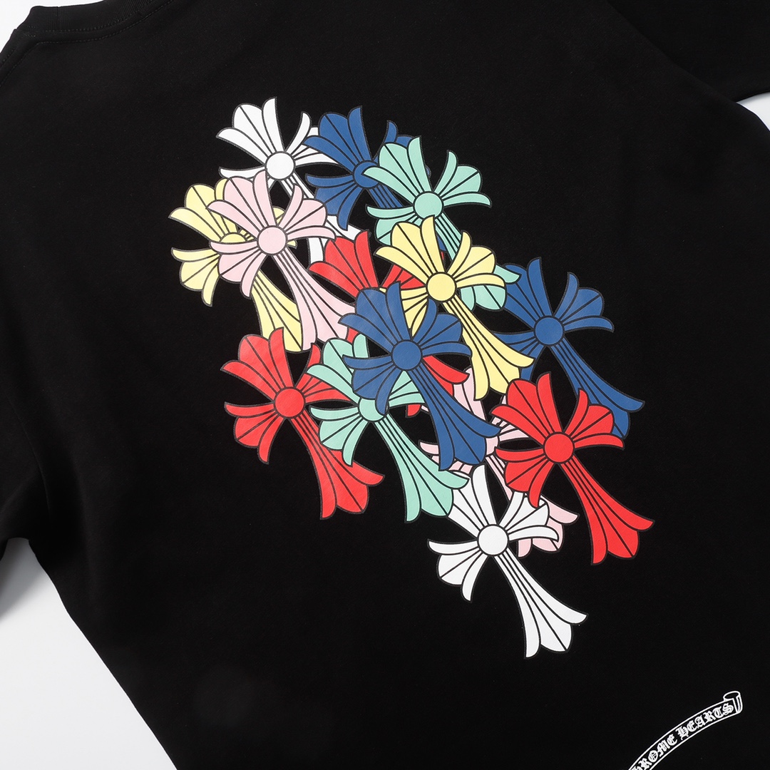 クロムハーツのシューツTシャツです/ Chrome Hearts Cross horseshoe print short sleeve T-shirtt（CH-0604）
