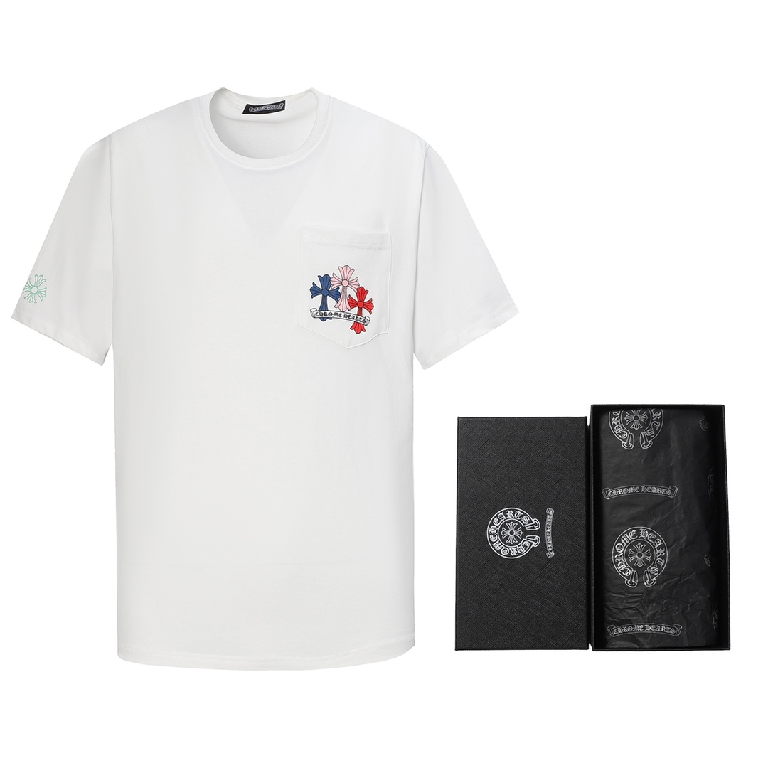 クロムハーツのシューツTシャツです/ Chrome Hearts Cross horseshoe print short sleeve  T-shirtt（CH-0605）