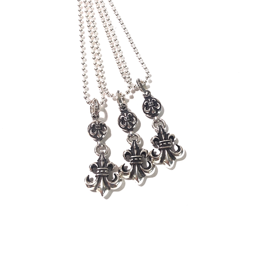 CHROME HEARTS クロムハーツ ネックレス 1ball bs fleur charm　ワン ボール ビーエス フレア チャーム（CH-XL-852）