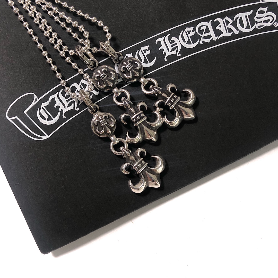 CHROME HEARTS クロムハーツ ネックレス 1ball bs fleur charm　ワン ボール ビーエス フレア チャーム（CH-XL-852）