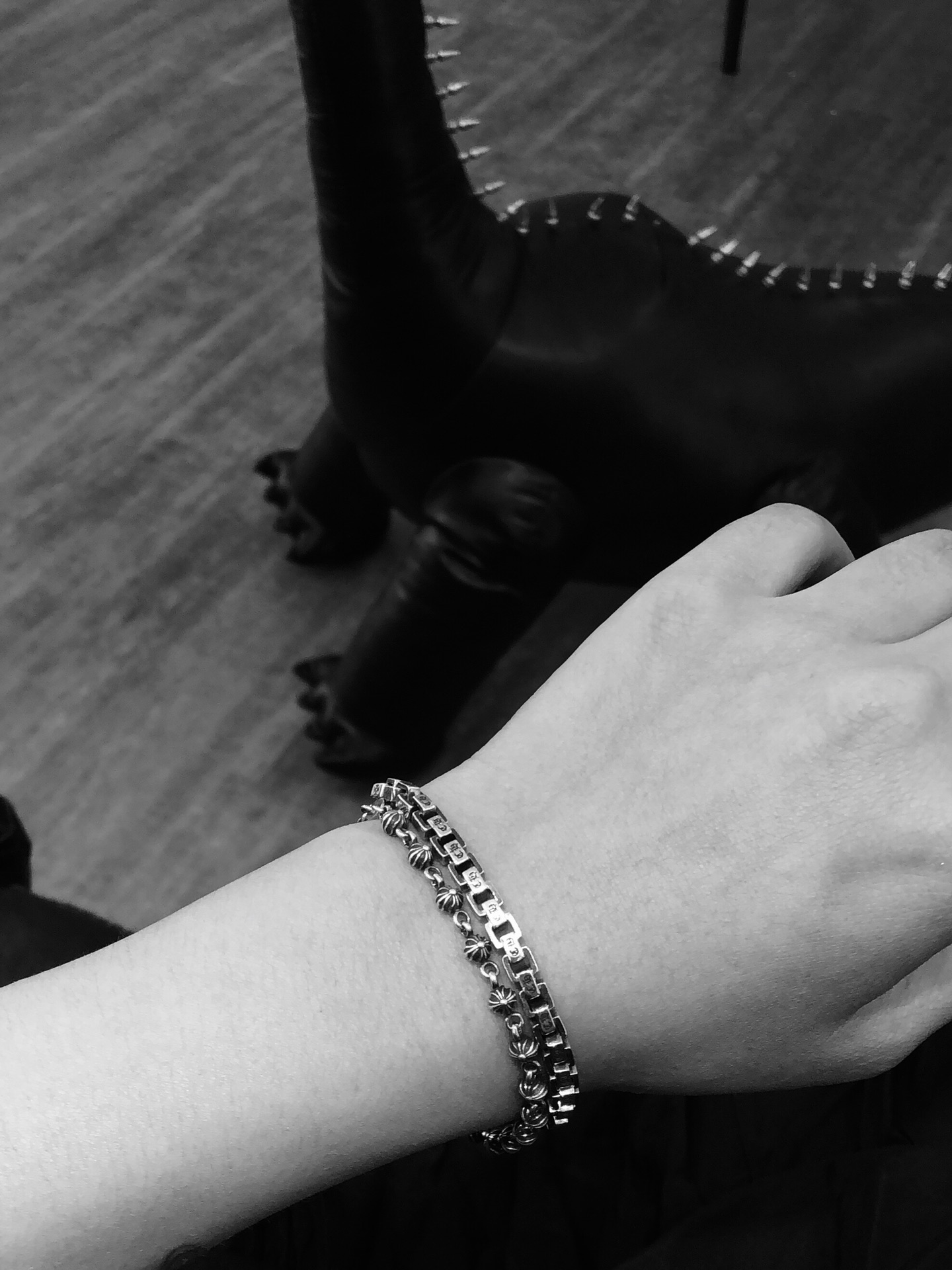 CHROME HEARTS クロムハーツ 四角い文字のブレスレット（CHROME HEARTS 015）