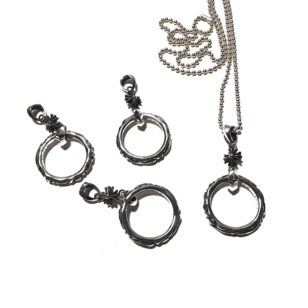 CHROME HEARTS クロムハーツ クロスフラワー蔓リングネックレス（CHROME HEARTS 035）