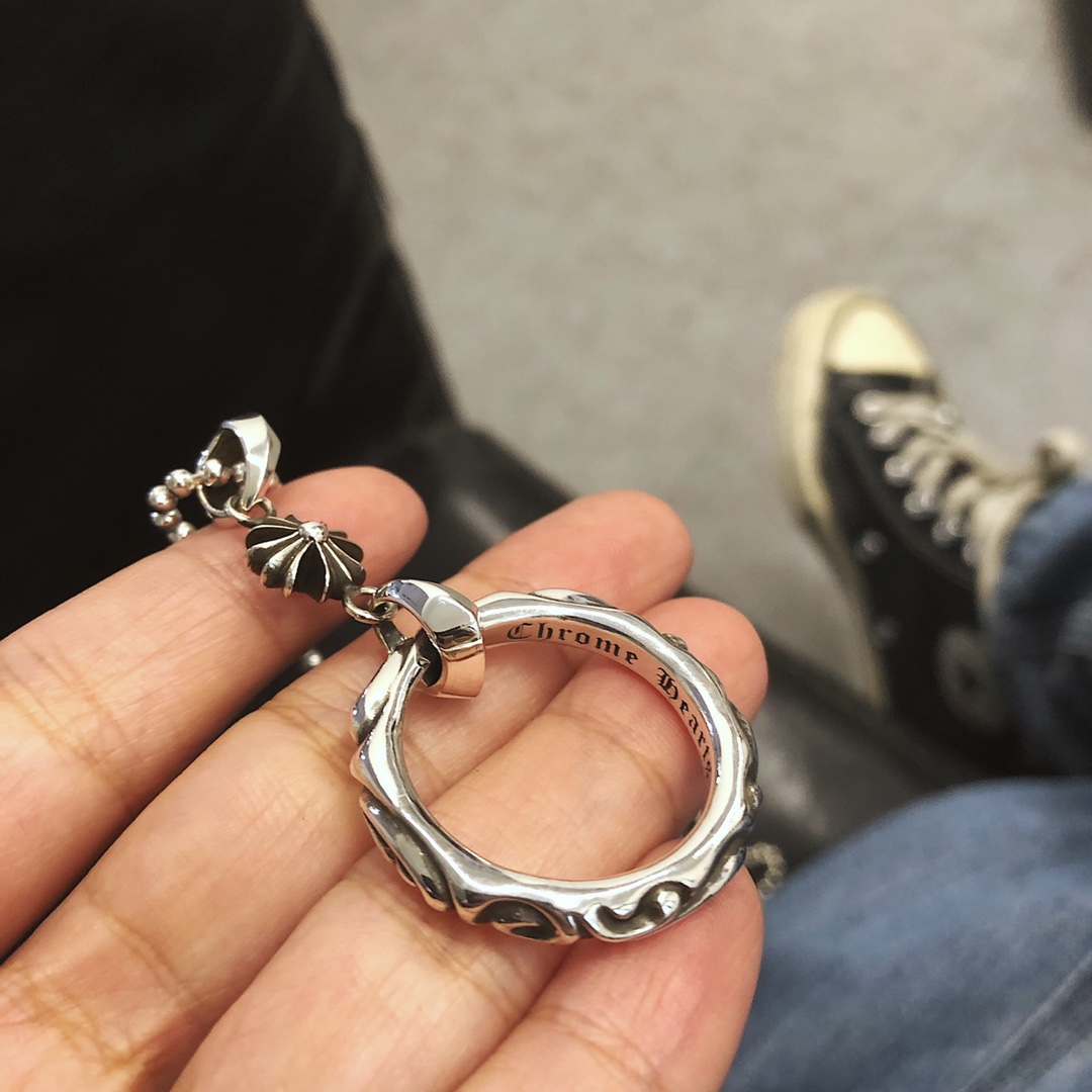 CHROME HEARTS クロムハーツ クロスフラワー蔓リングネックレス（CHROME HEARTS 035）