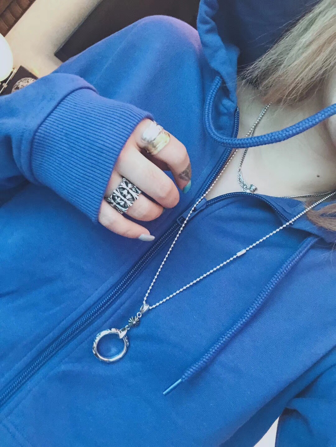 CHROME HEARTS クロムハーツ クロスフラワー蔓リングネックレス（CHROME HEARTS 035）