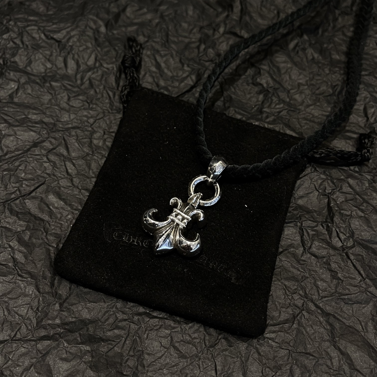  CHROME HEARTS クロムハーツ スカウトフラワーレザーコード編み込みネックレス（CHROME HEARTS 062）