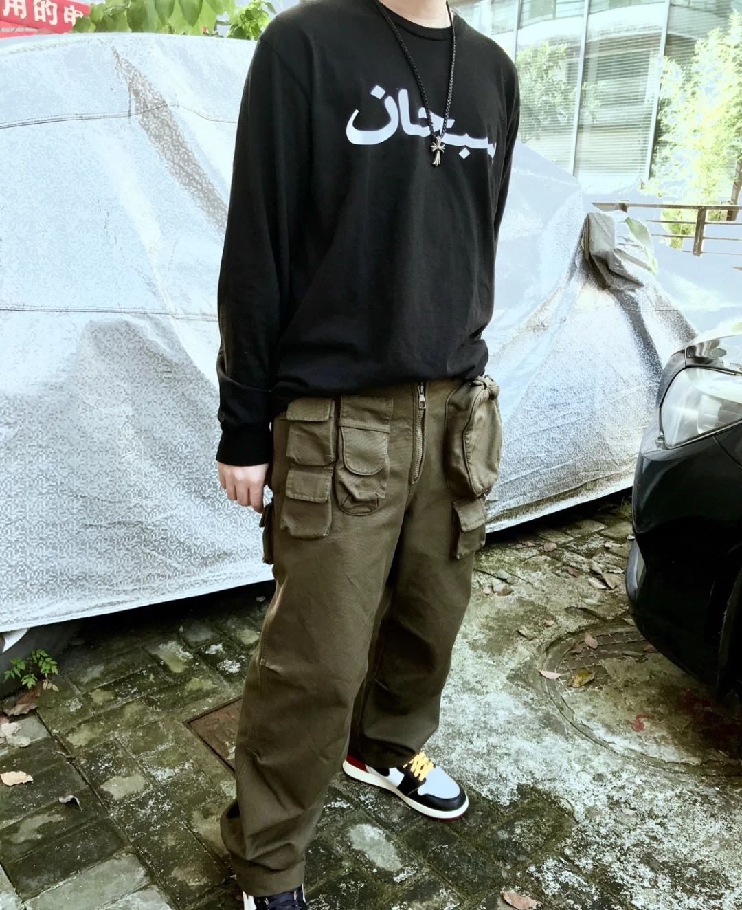   CHROME HEARTS クロムハーツ クラシッククロスレザーコード編み込みネックレス（CHROME HEARTS 063）