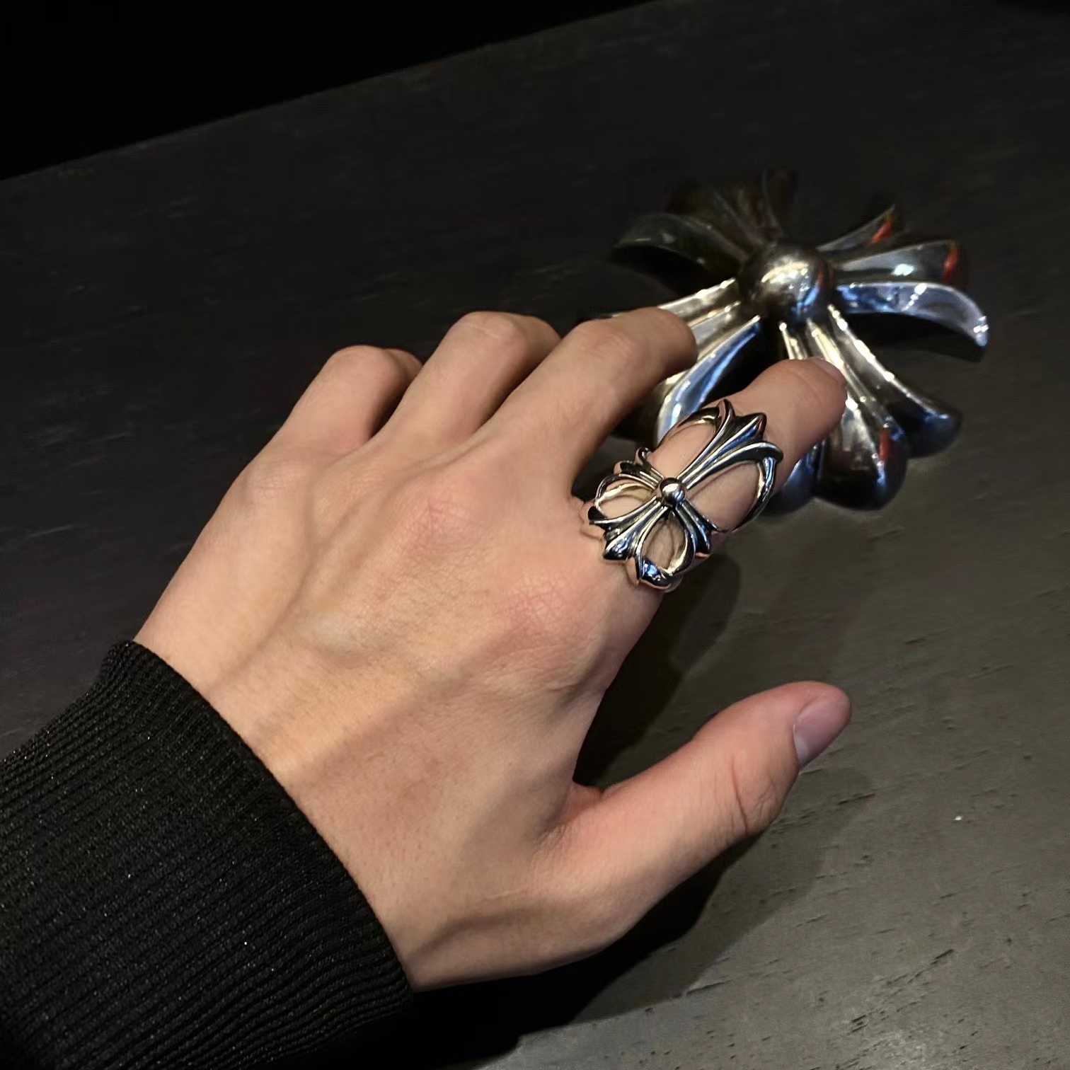 CHROME HEARTS クロムハーツ ラージクロス中空リング（CHROME HEARTS 091）