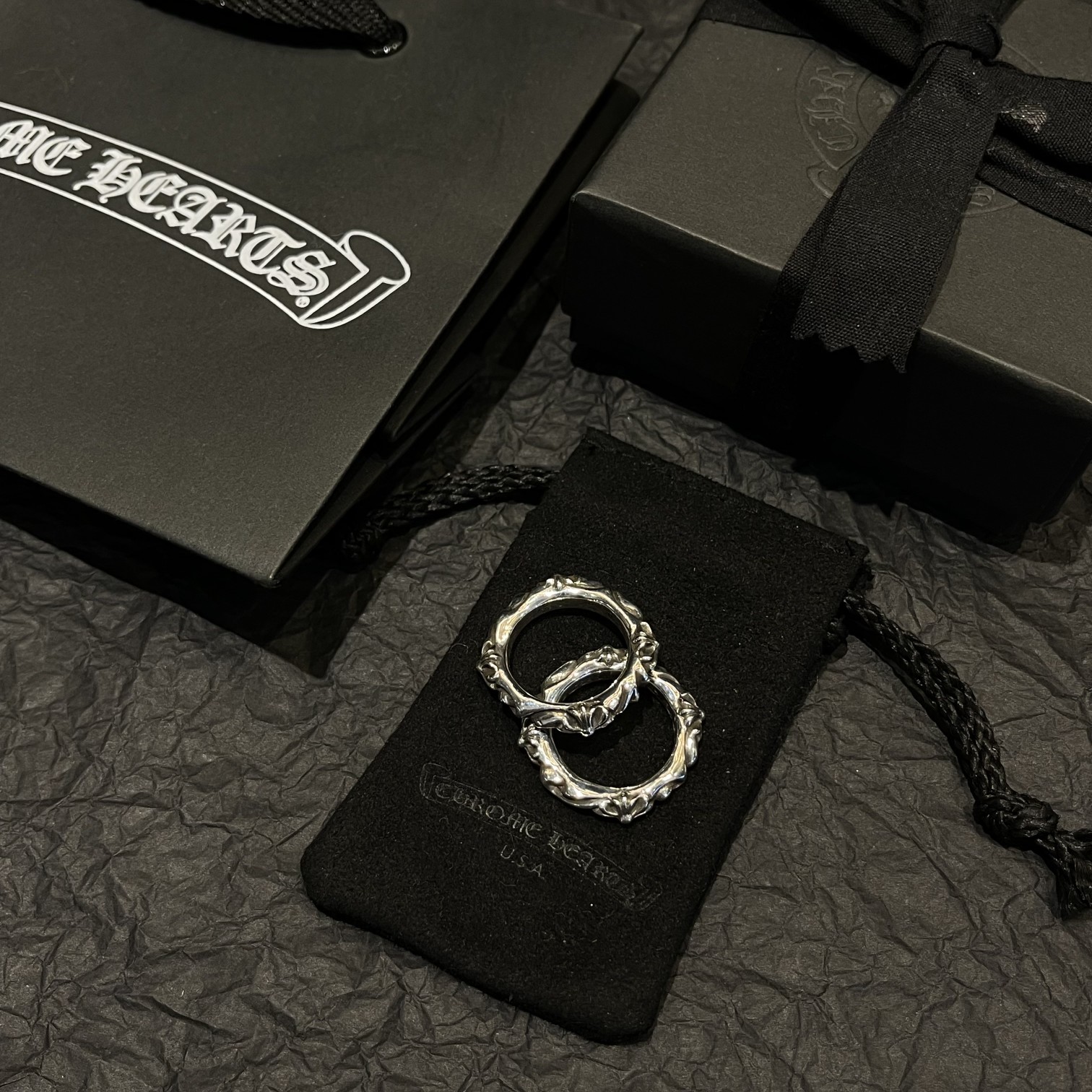 CHROME HEARTS クロムハーツ パレススクエアクロスフラワーリング（CHROME HEARTS 092）