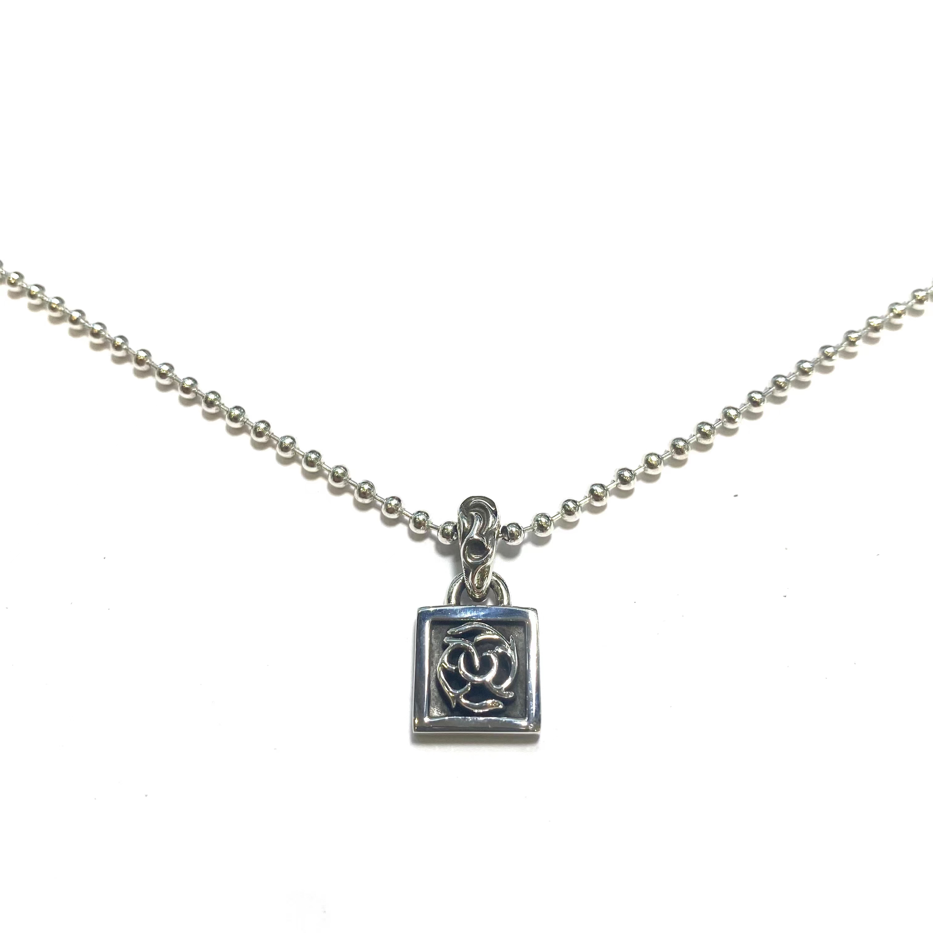 CHROME HEARTS Small Square Vine Necklace - Ball Chain/Pearl Chain（CHROME  HEARTS 101）