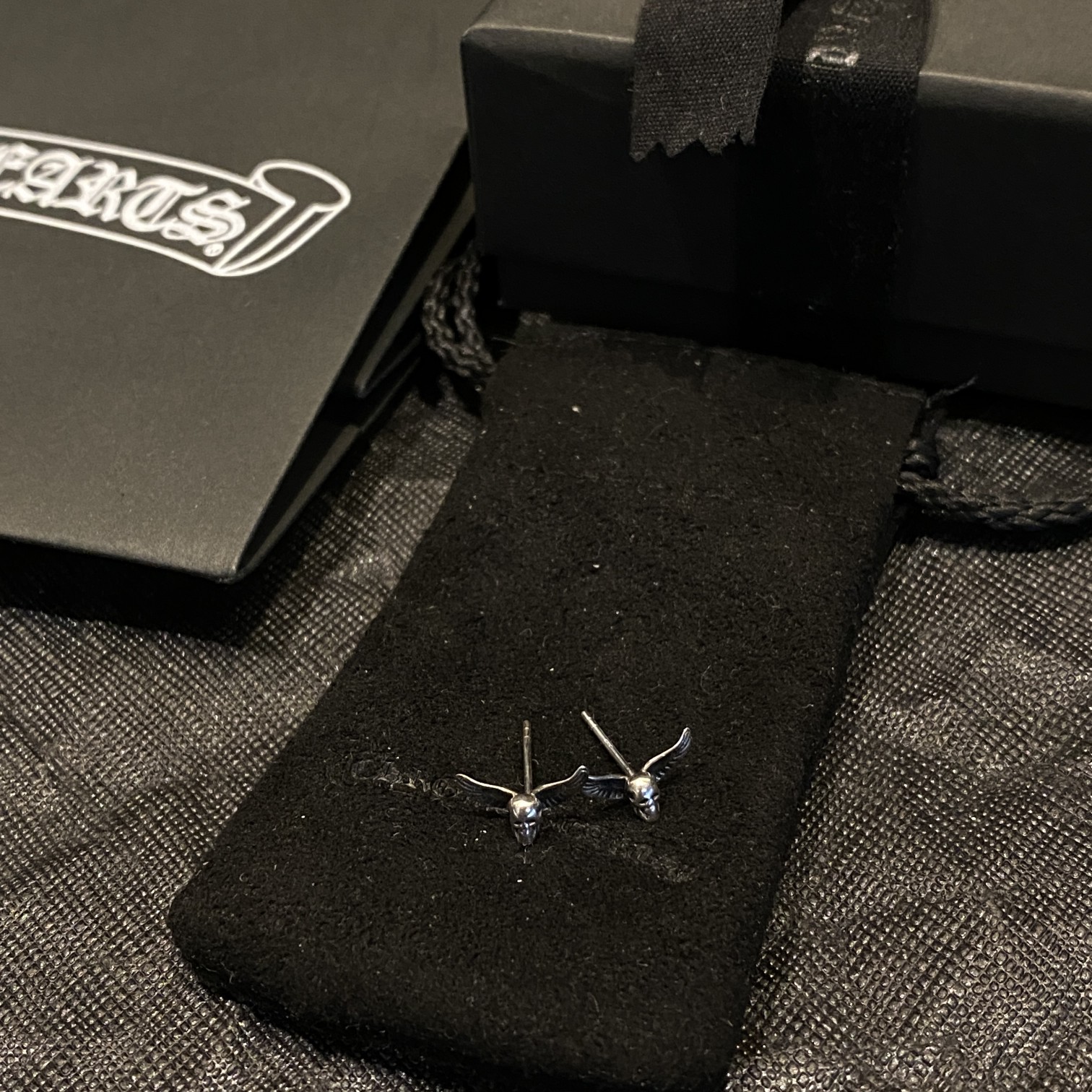 CHROME HEARTS クロムハーツ エンジェルスカルイヤリング（CHROME HEARTS 119）