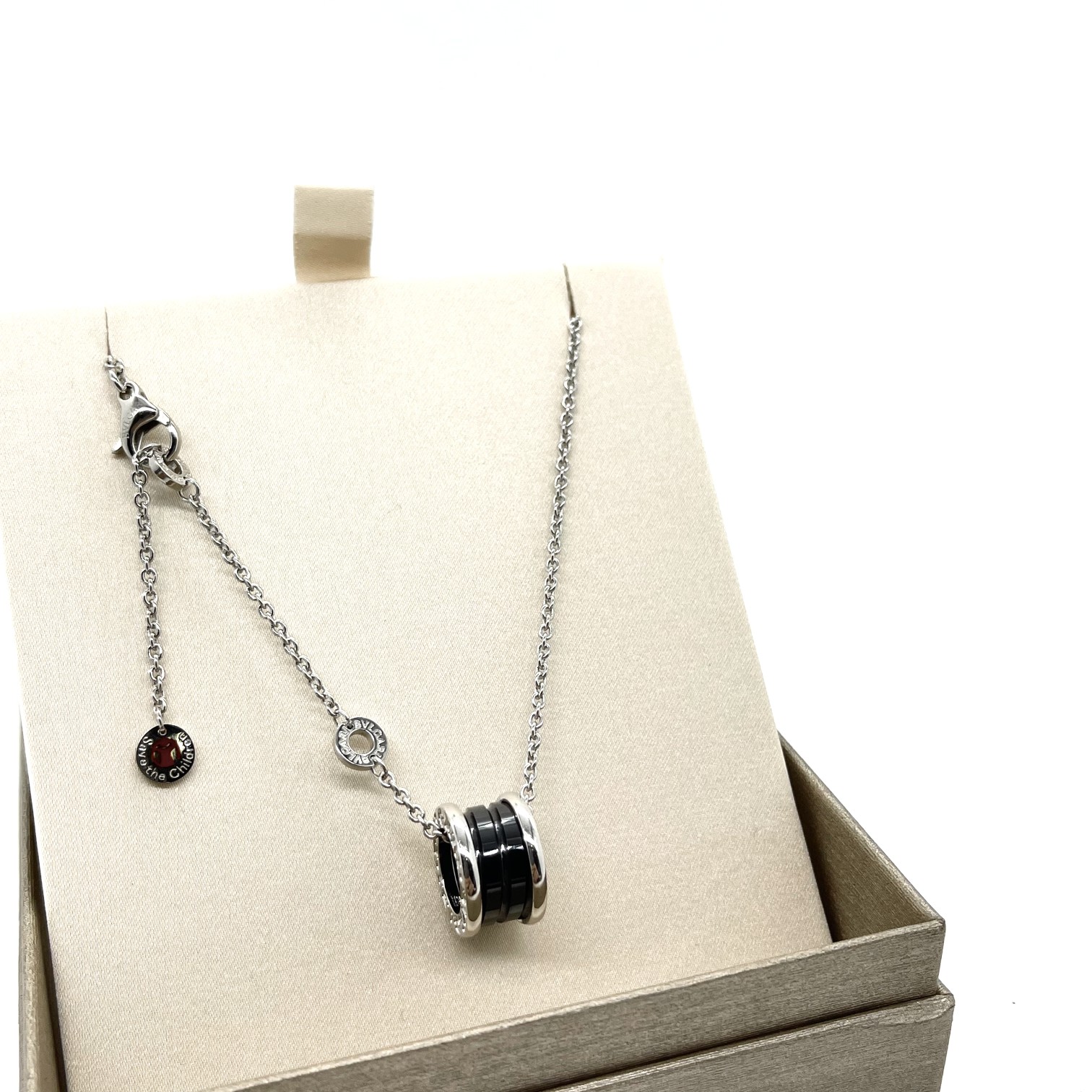 ブルガリ/BVLGARI セーブ・ザ・チルドレン ネックレス ブラックセラミック/Ag925（CL856977-349634）