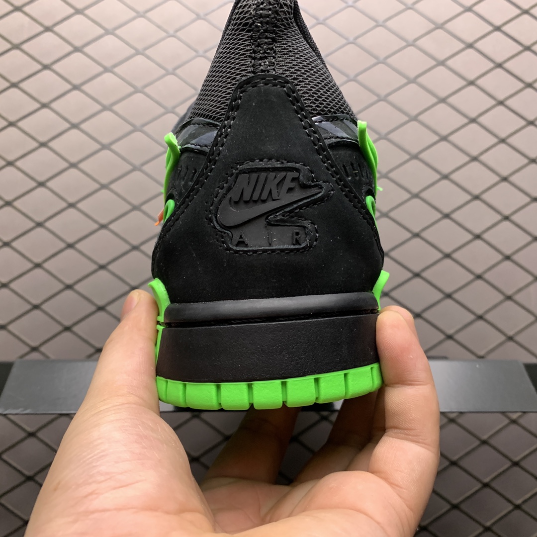 Off-White × Nike Air Rubber Dunk "Black/Green Strike"（CU6015-001）
