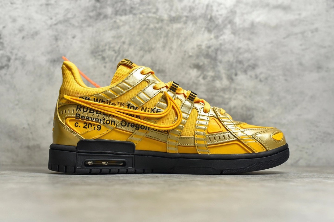 Off-White × Nike Air Rubber Dunk "University Gold"（CU6015-700）