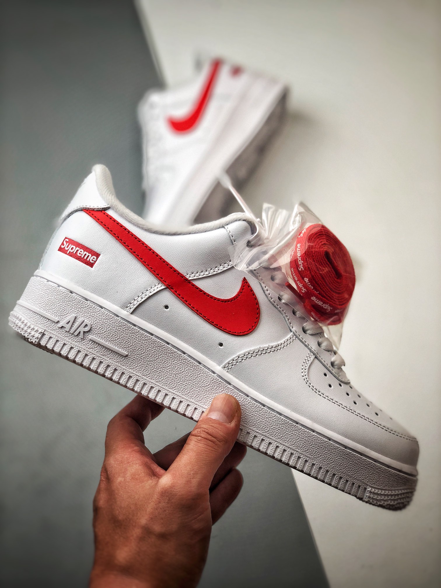Supreme × Nike Air Force 1 Low China Exclusive "White/Speed Red"(CU9225-101)