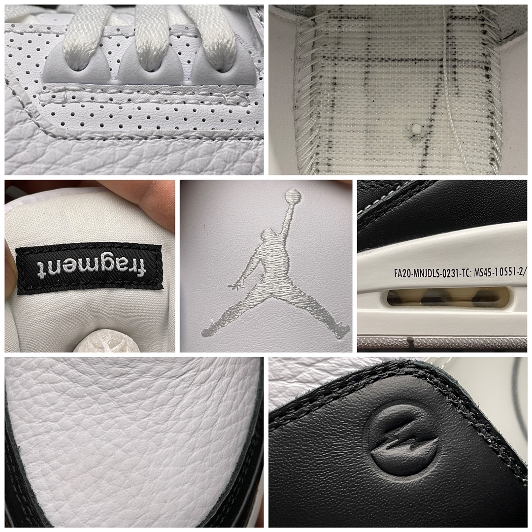 Fragment × Nike Air Jordan 3 "White/Black"（DA3595-100）