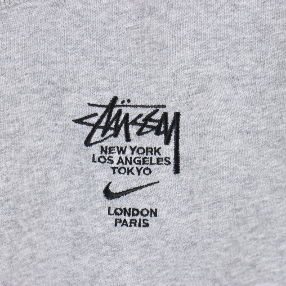 Stussy xNike Logo sports fleece sweatshirt "grey"（DC4198-050）