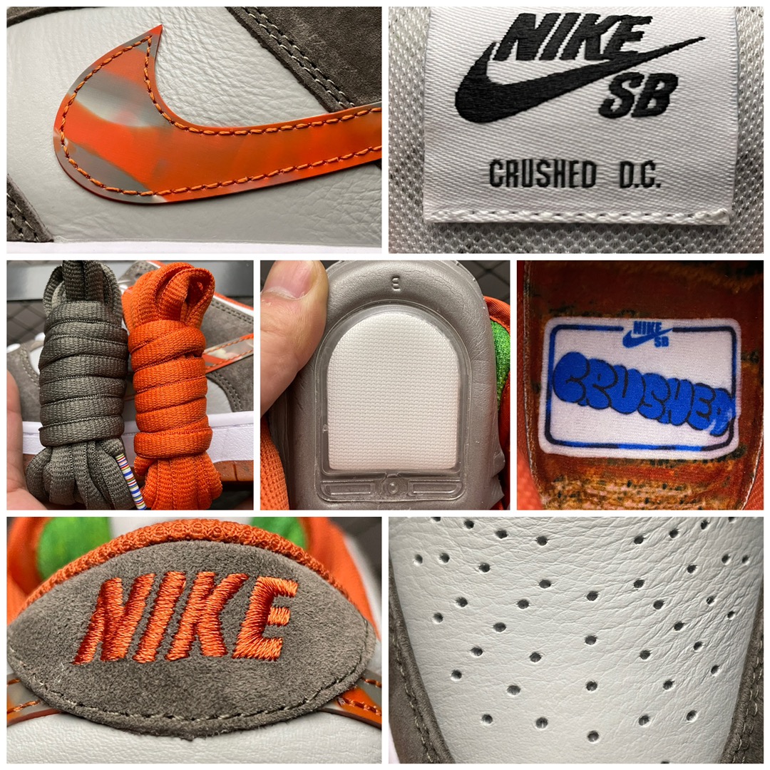 Crushed Skate Shop × Nike SB Dunk Low QS "Olive Grey/Mantra Orange"（ DH7782-001）