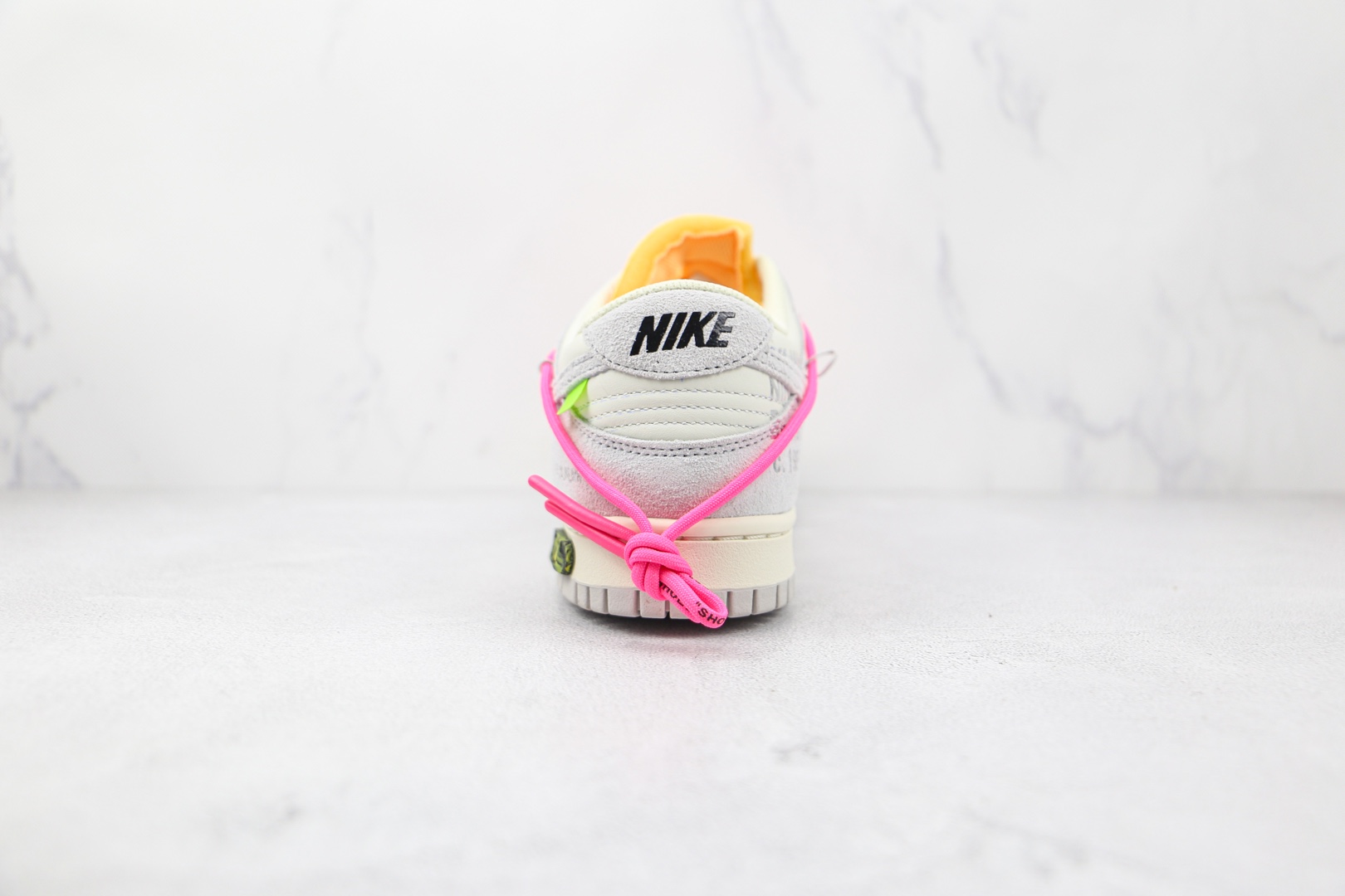 Off-White × Nike Dunk Low "Sail/Neutral Gray/Hyper Pink" (DJ0950-117)