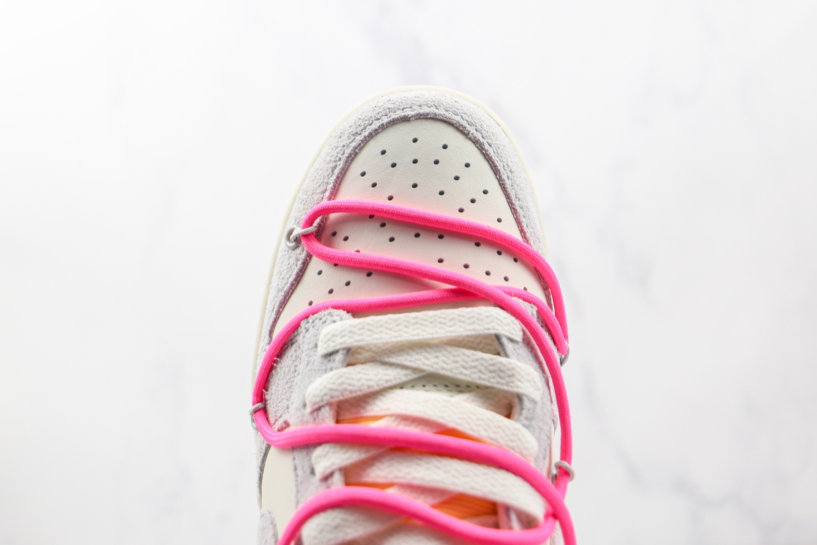 Off-White × Nike Dunk Low "Sail/Neutral Gray/Hyper Pink" (DJ0950-117)