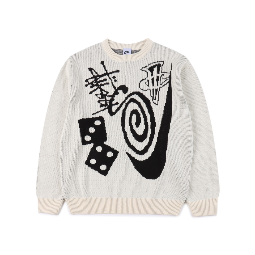 Stussy x Nike  SS23 Logo graphic print knitted sweater（DR2894-238）