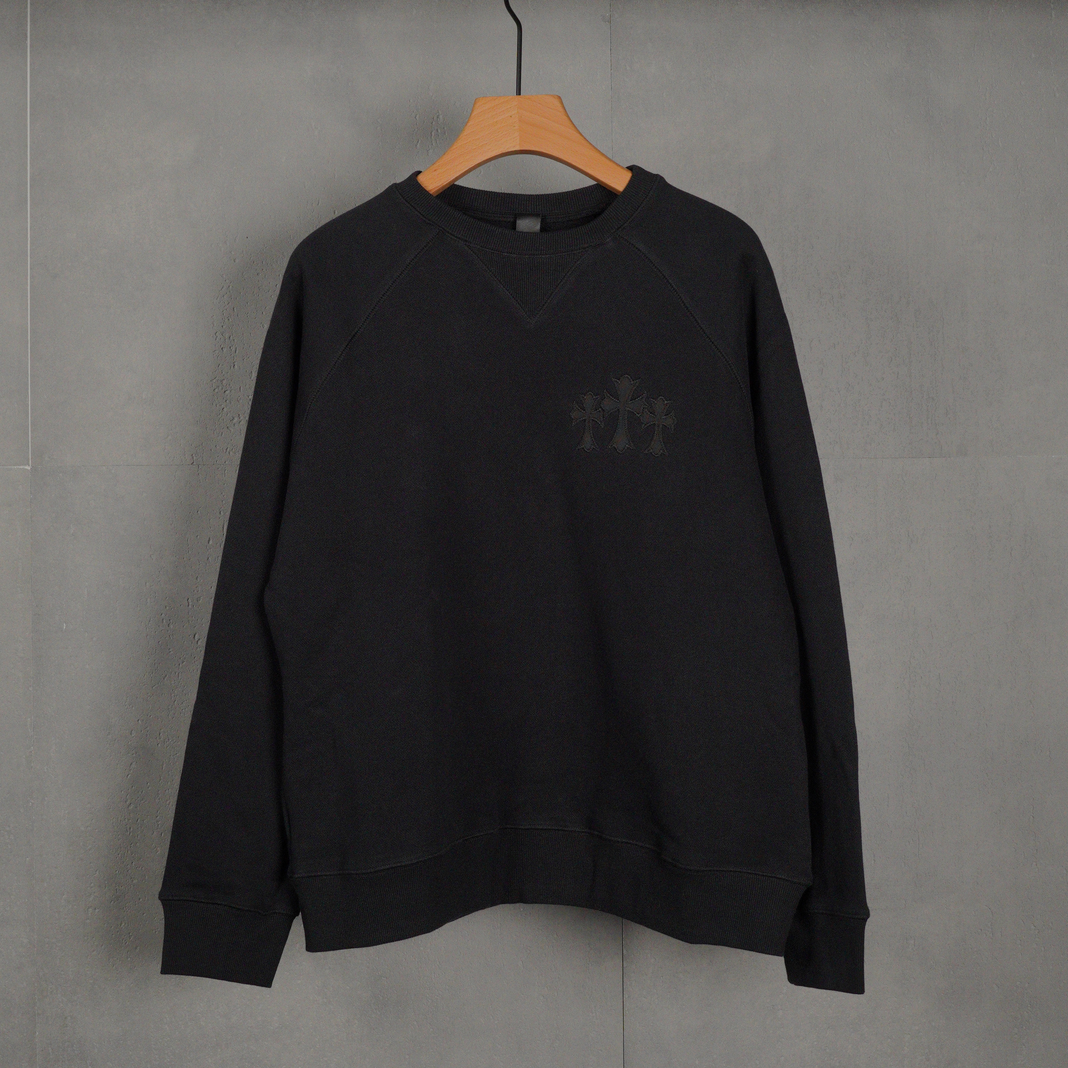 Chrome Hearts 711 Cemetery Cross Nylon Crew Neck Sweatshirt (1SS2504CH7CCN）