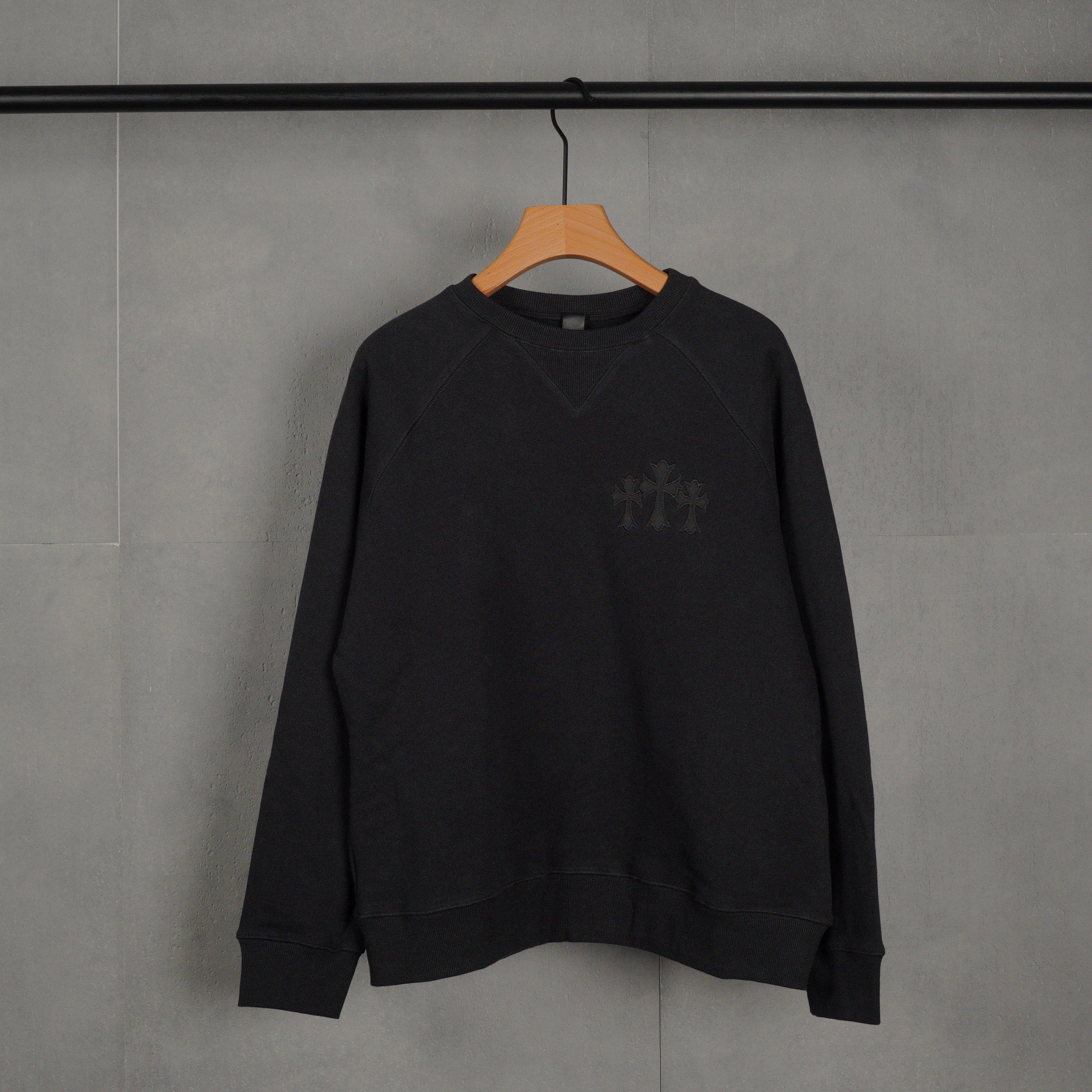 Chrome Hearts 711 Cemetery Cross Nylon CH Crewneck Sweater (1SS2504CH7CCN）
