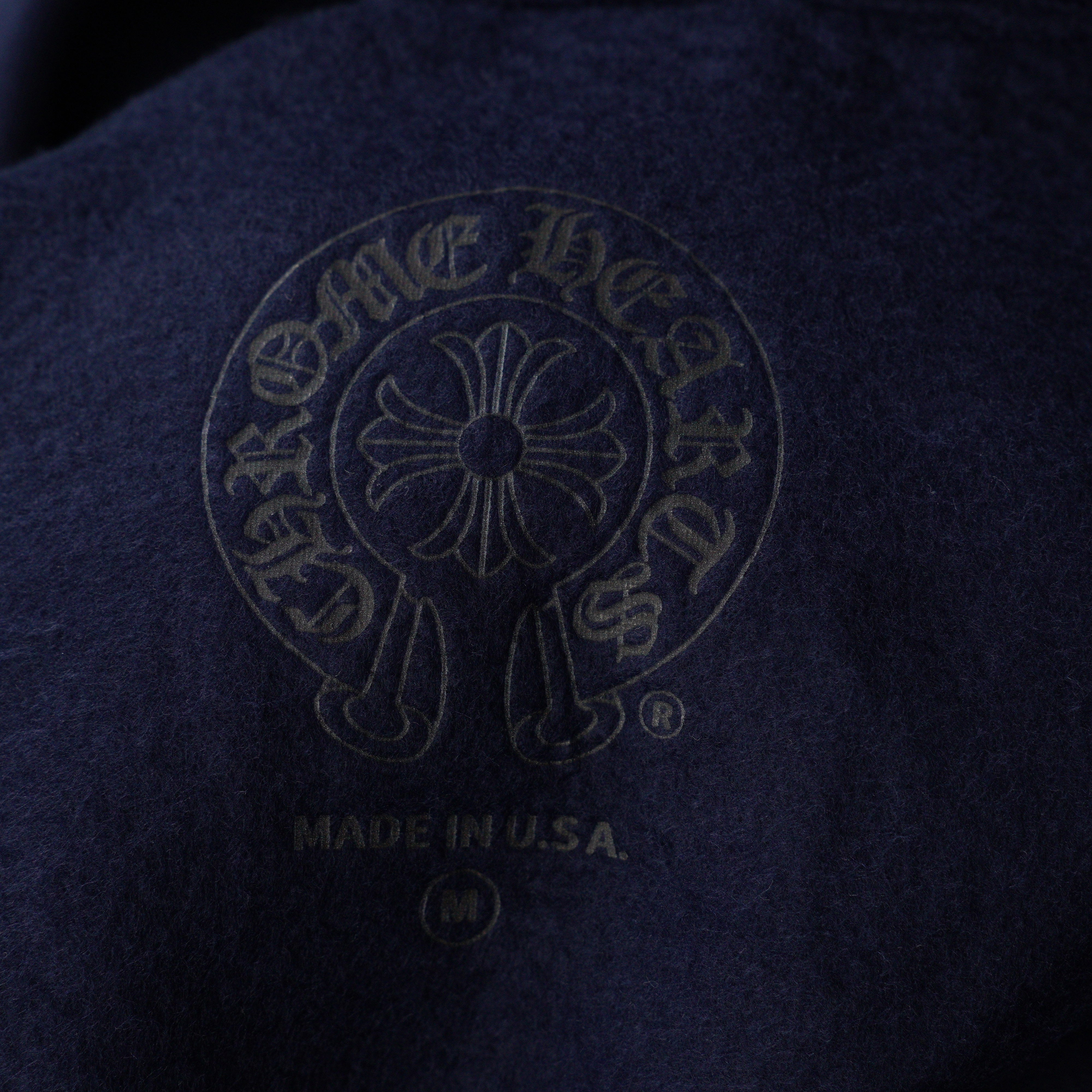 Chrome Hearts Navy&Red Horseshoe Floral Sleeve Pullover Hoodie (CH-T200923）