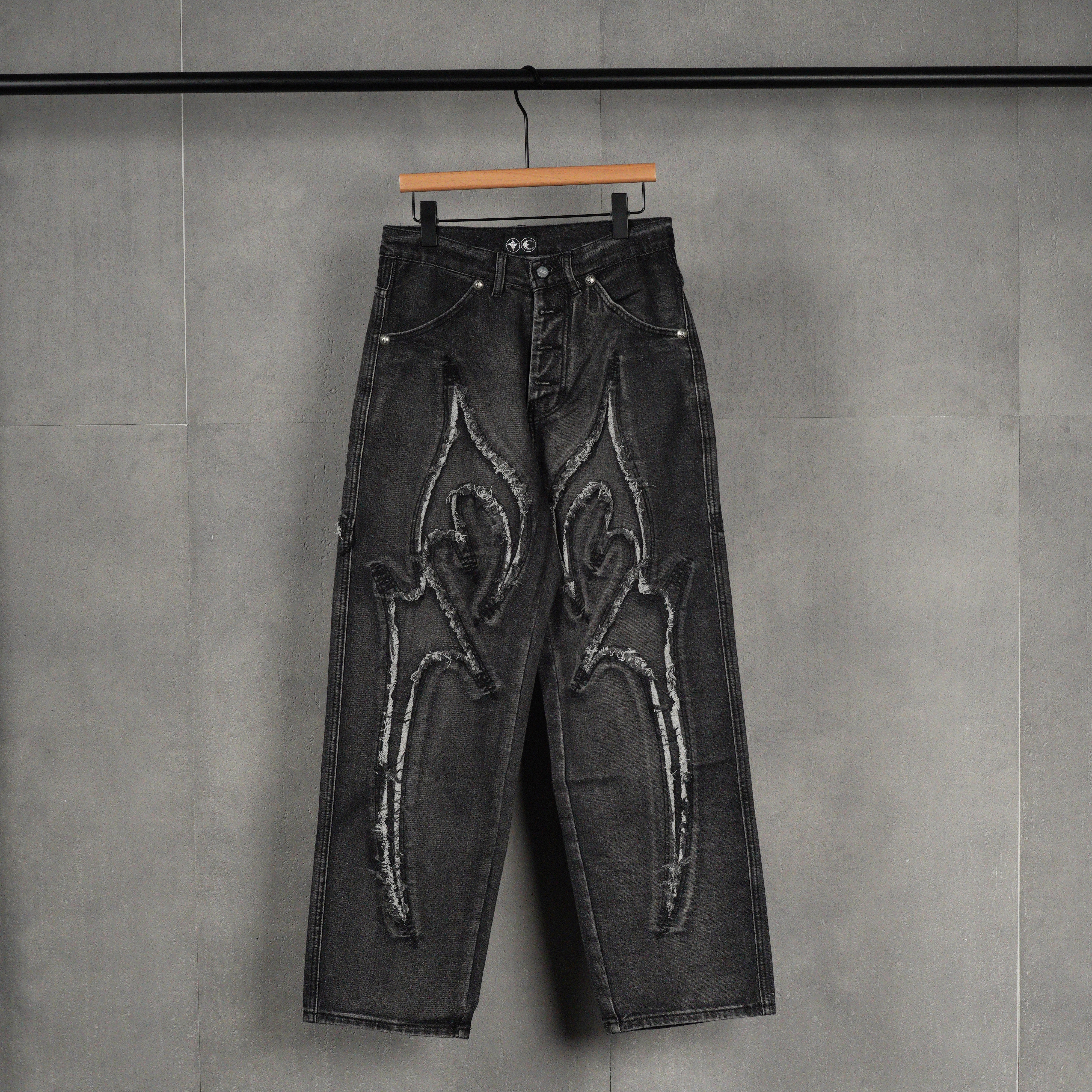 THUG CLUB Tribal Tree Denim Pants "Black"（TCFW-110-02）