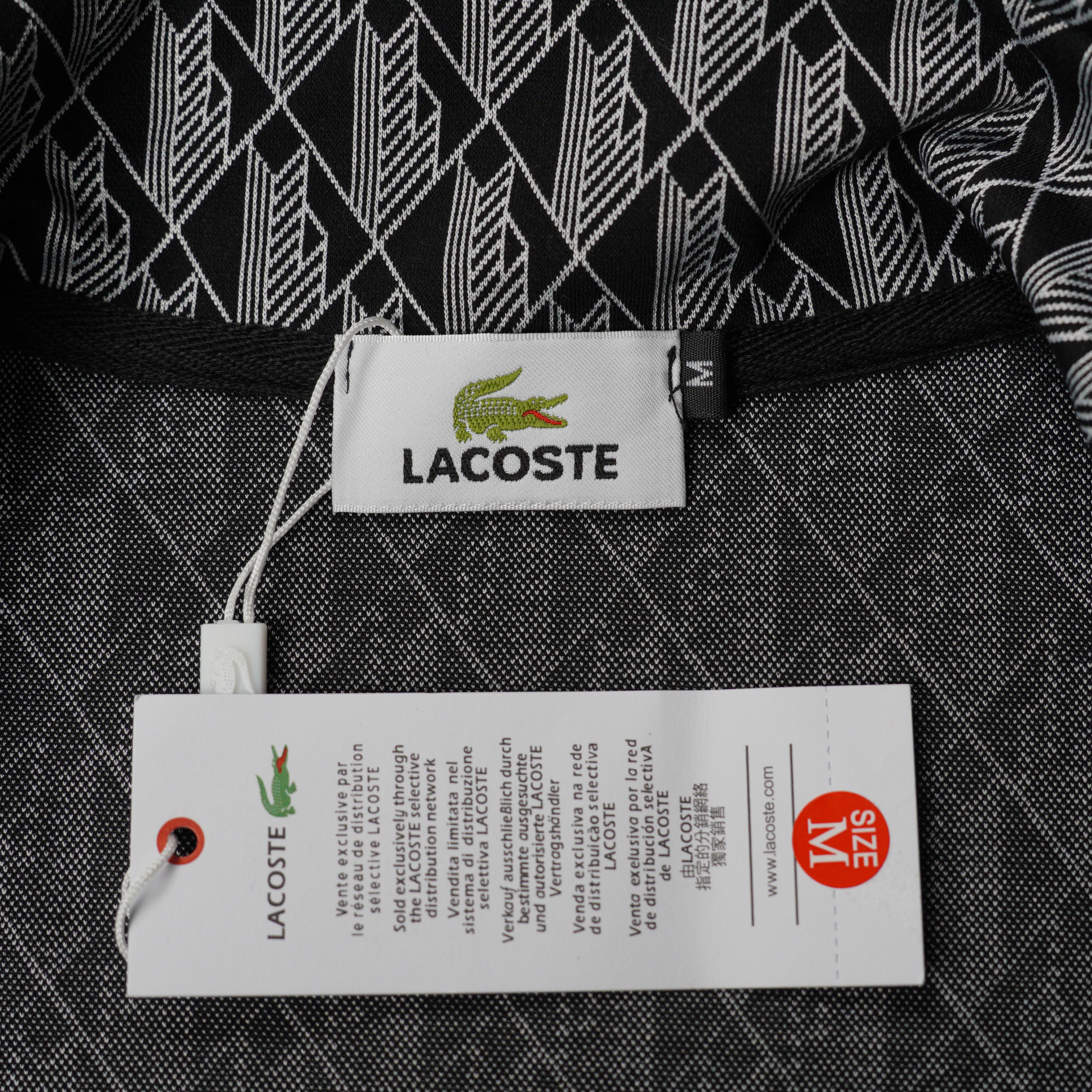 LACOSTE Men's Paris Zip-Up Sweatshirt and Pants Set (Black) (SH1368-4PC）