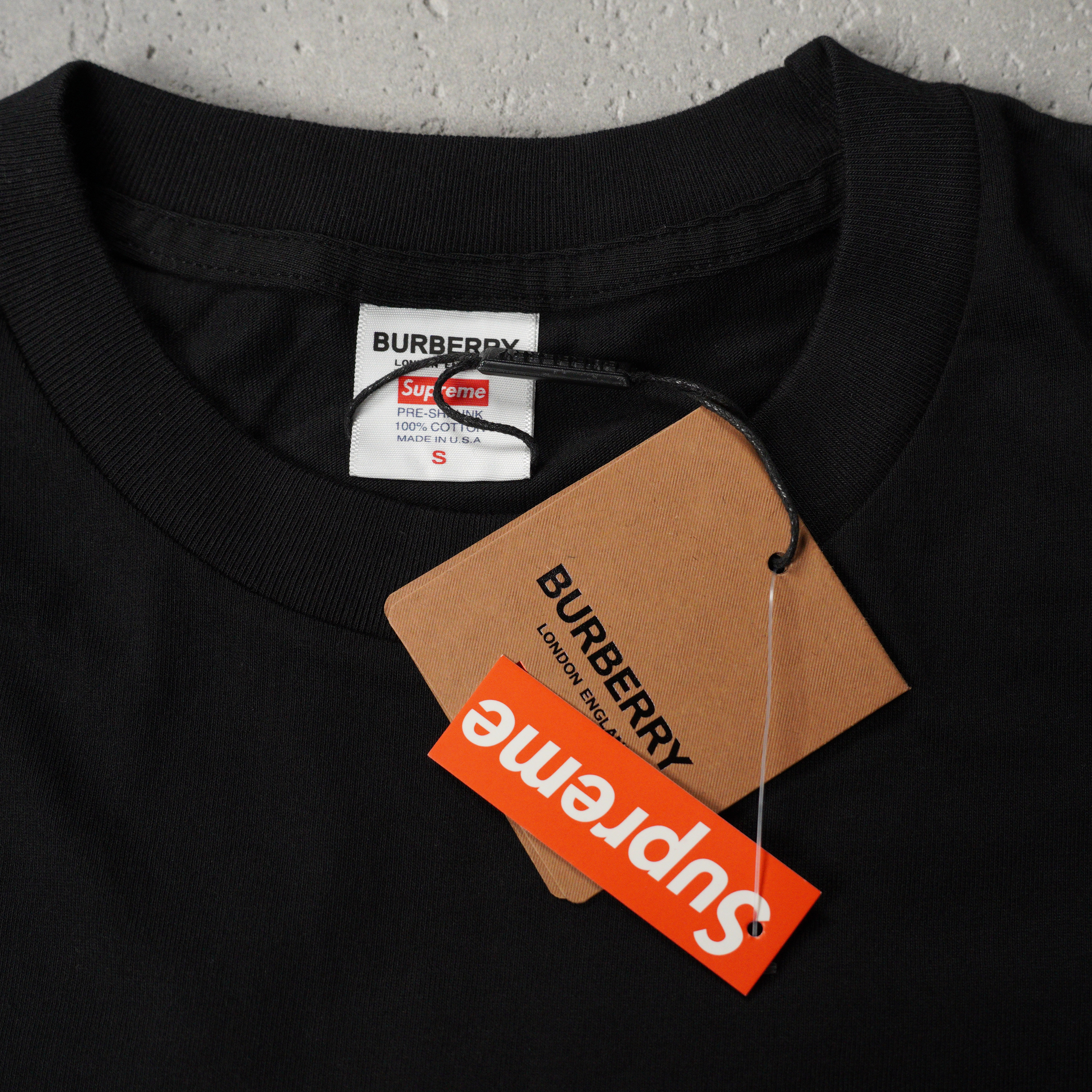 Supreme x Burberry  Box Logo Tee "Black"（SUP-SS22-128）