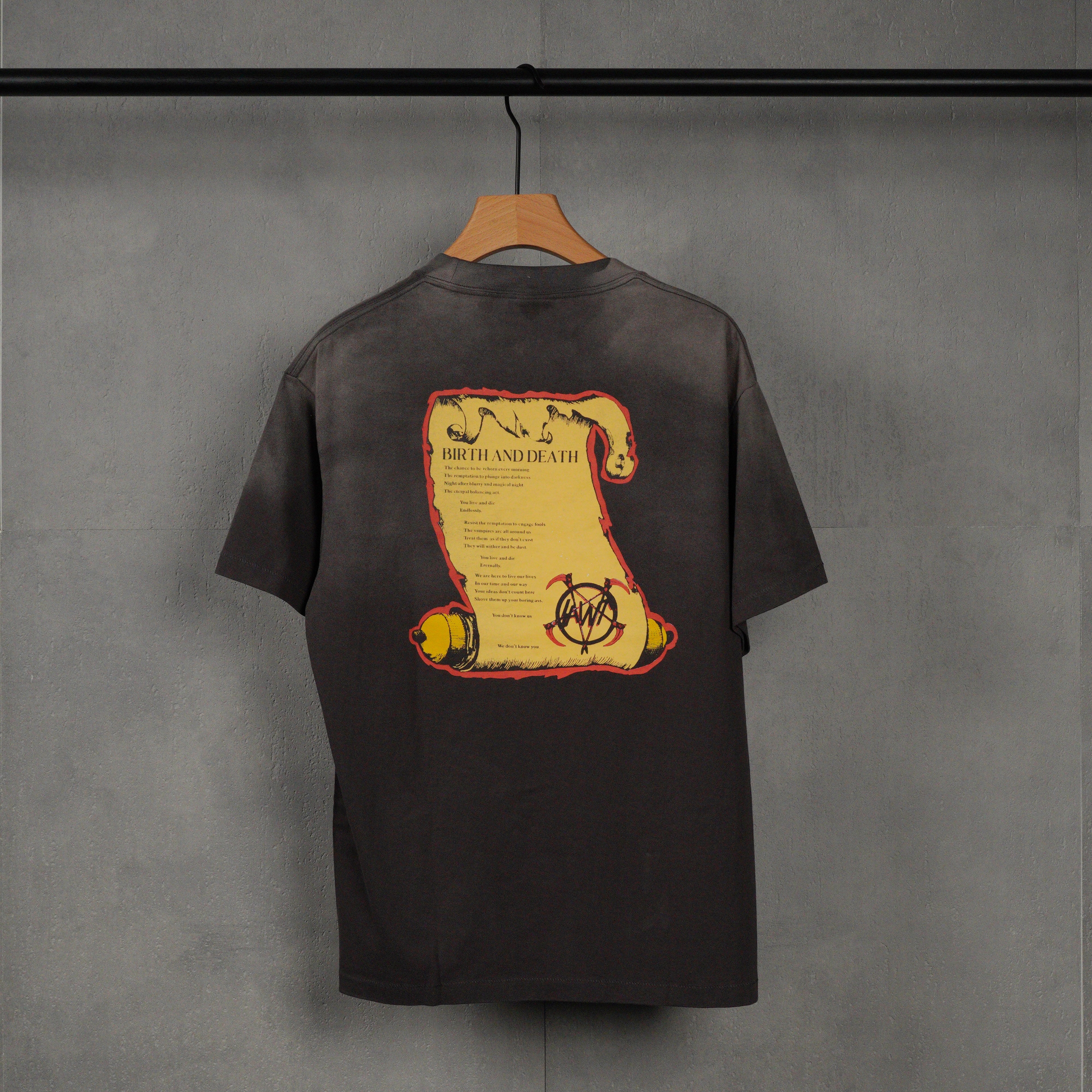 SAINT Mxxxxxx SS Tee Birth And Death "Black" (SM-HR1-0000-007）