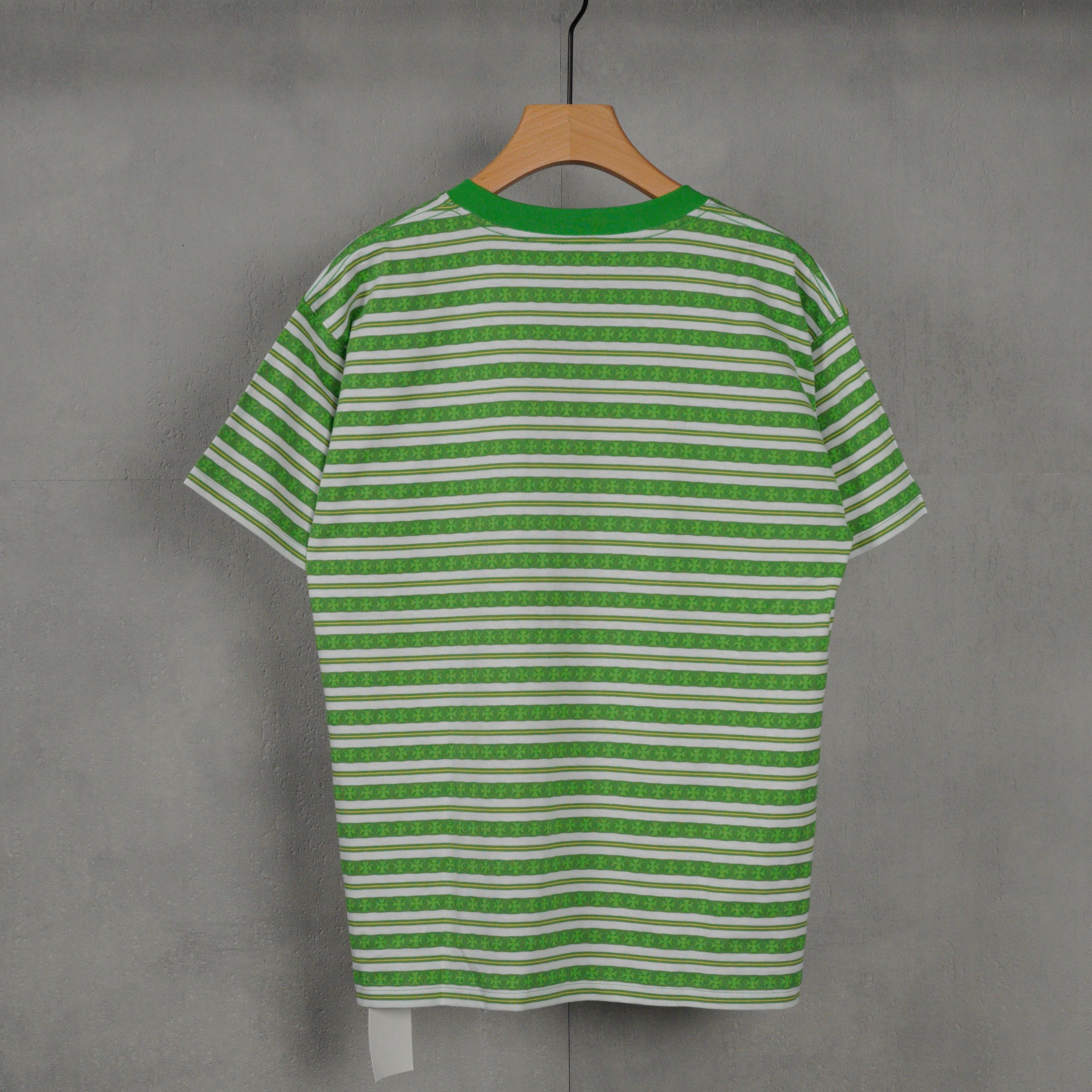 CHROME HEARTS Striped Logo T-shirt Green（CH-036009158）