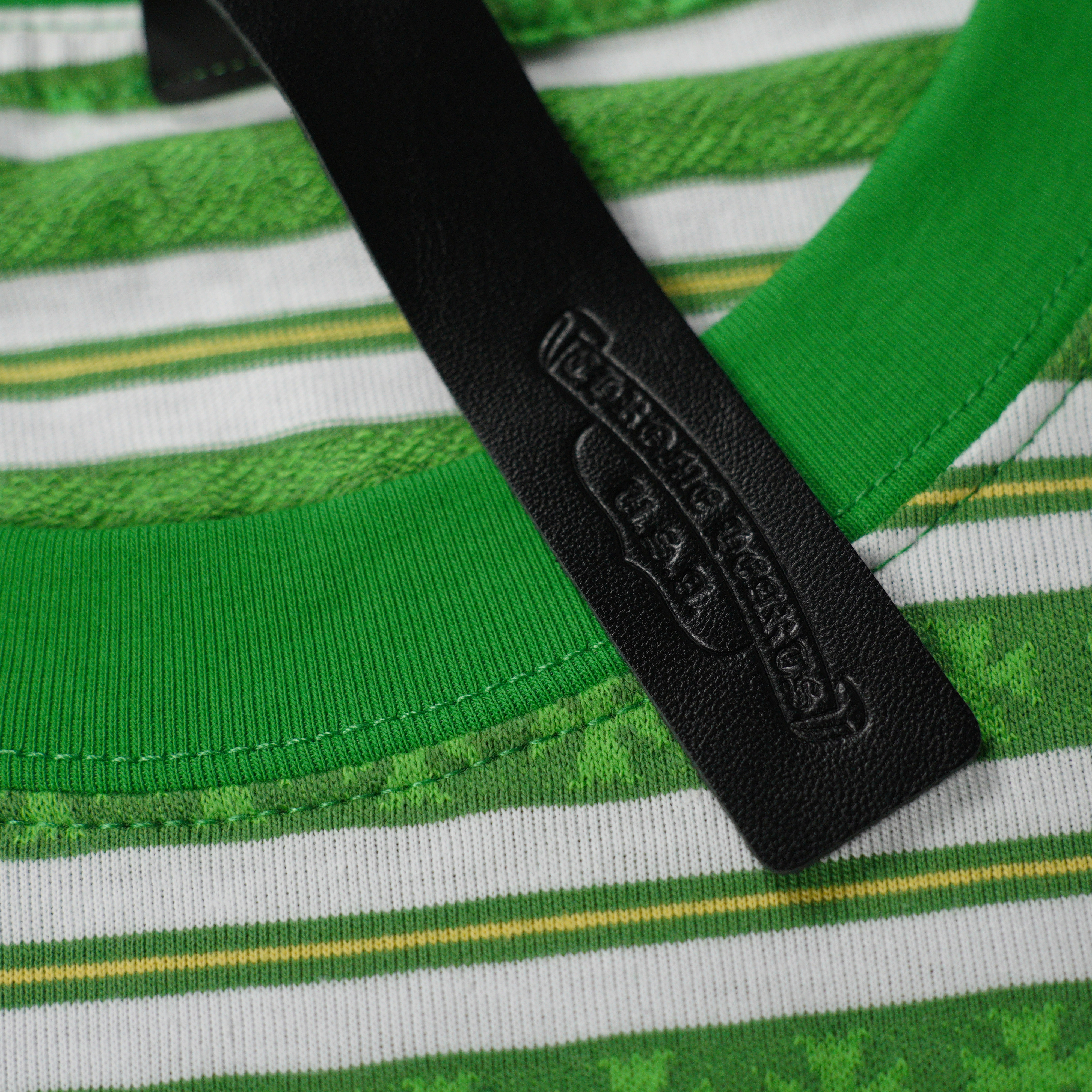 CHROME HEARTS Striped Logo T-shirt Green（CH-036009158）