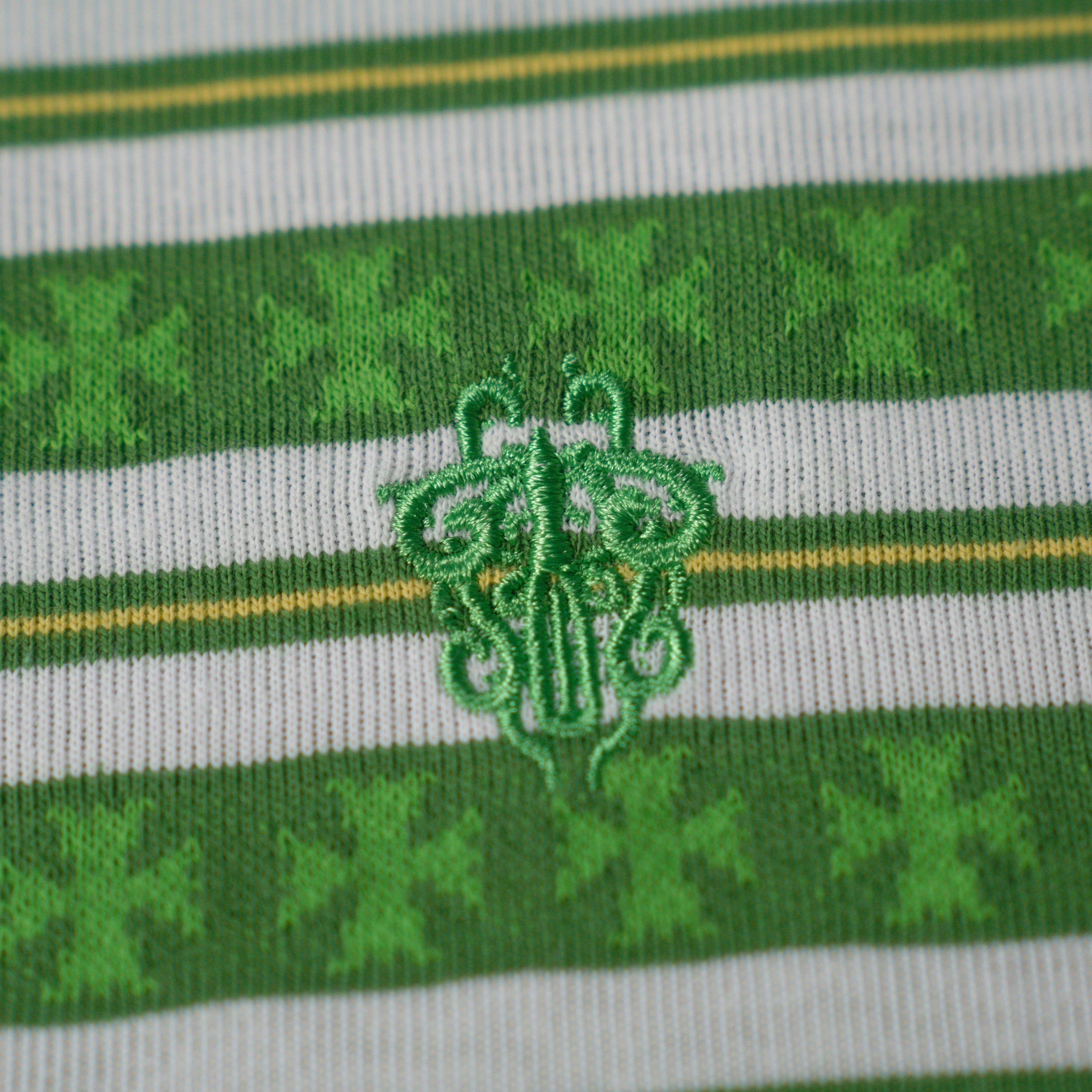 CHROME HEARTS Striped Logo T-shirt Green（CH-036009158）
