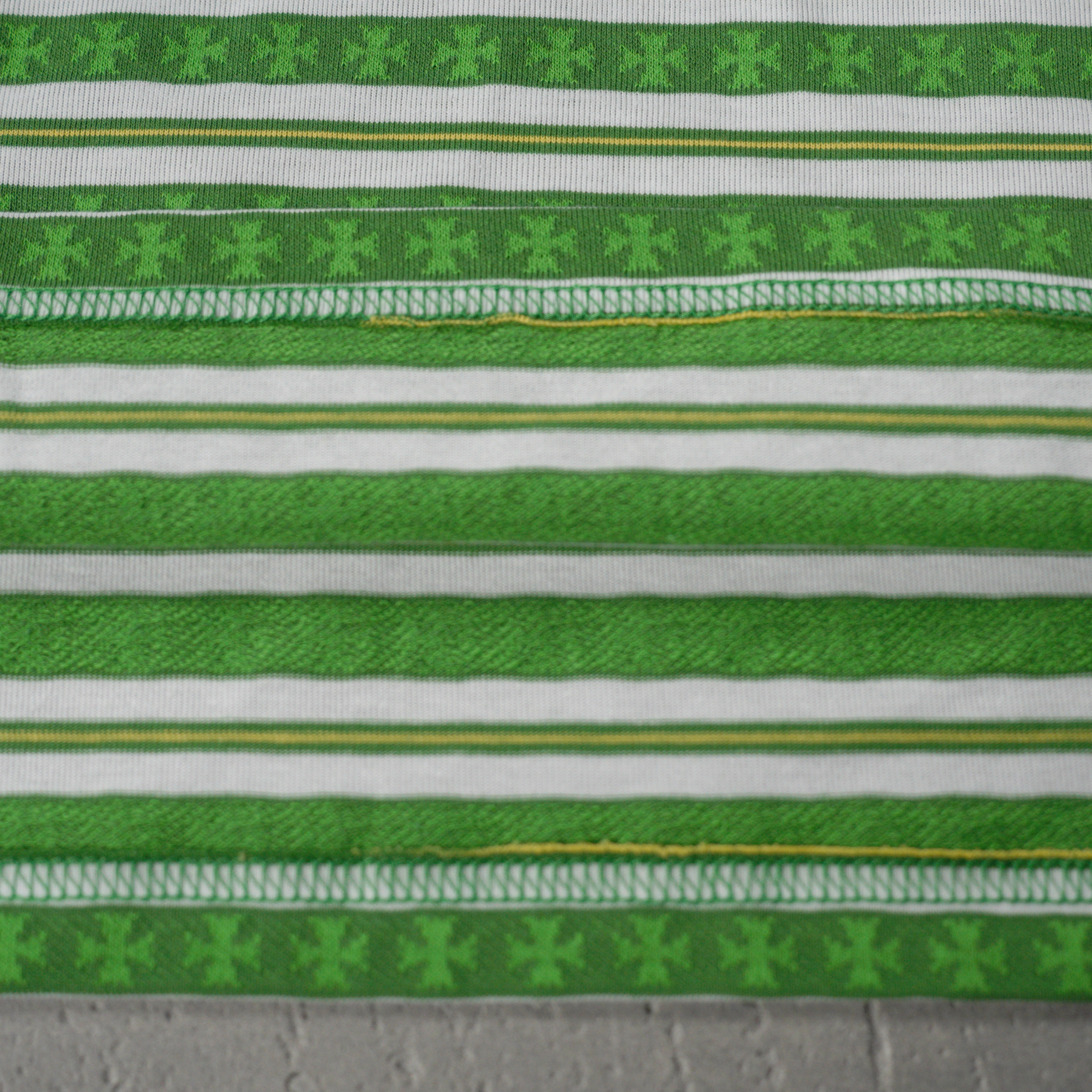 CHROME HEARTS Striped Logo T-shirt Green（CH-036009158）