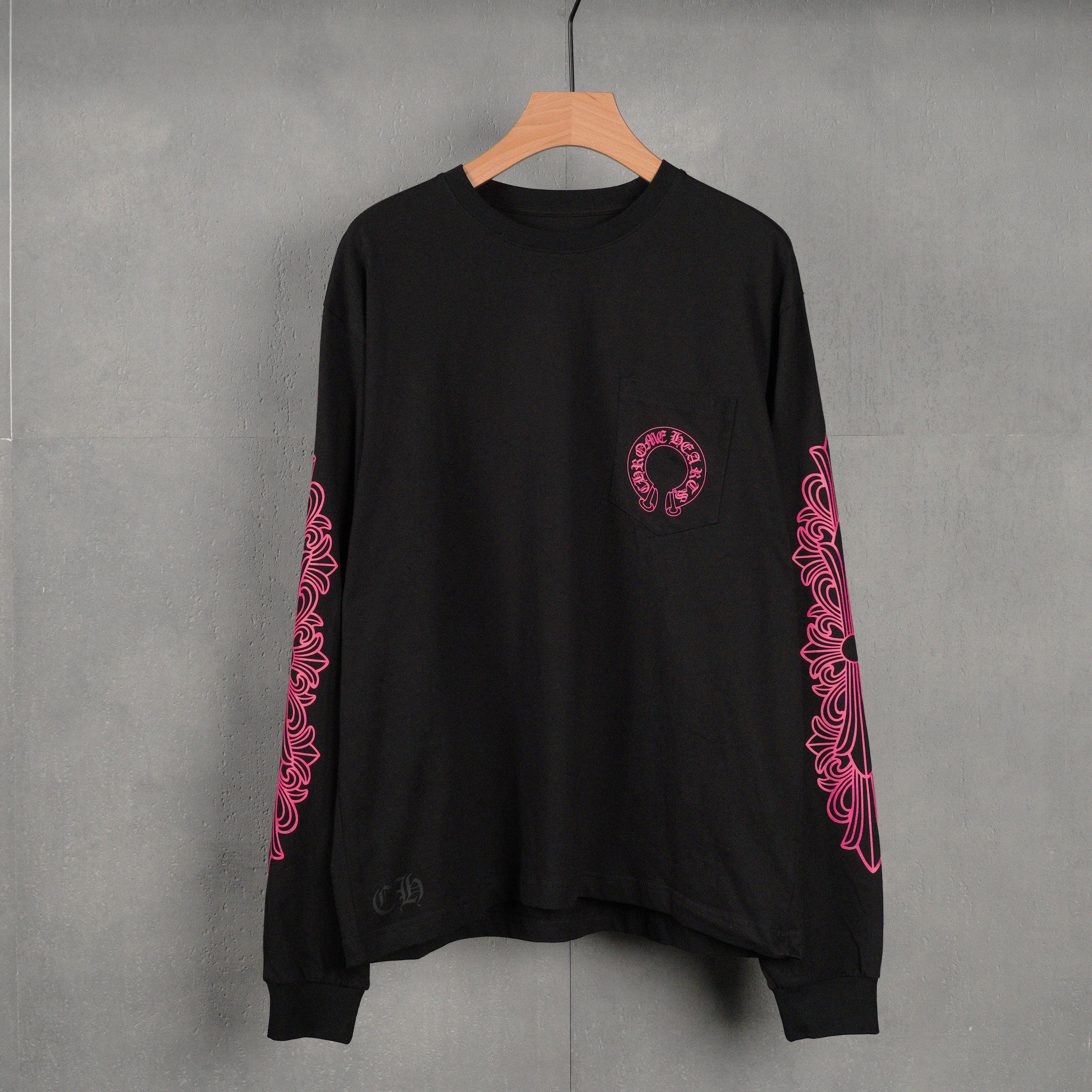 Chrome Hearts Horseshoe-Print Long-Sleeve Top Black (CH-T2026332）