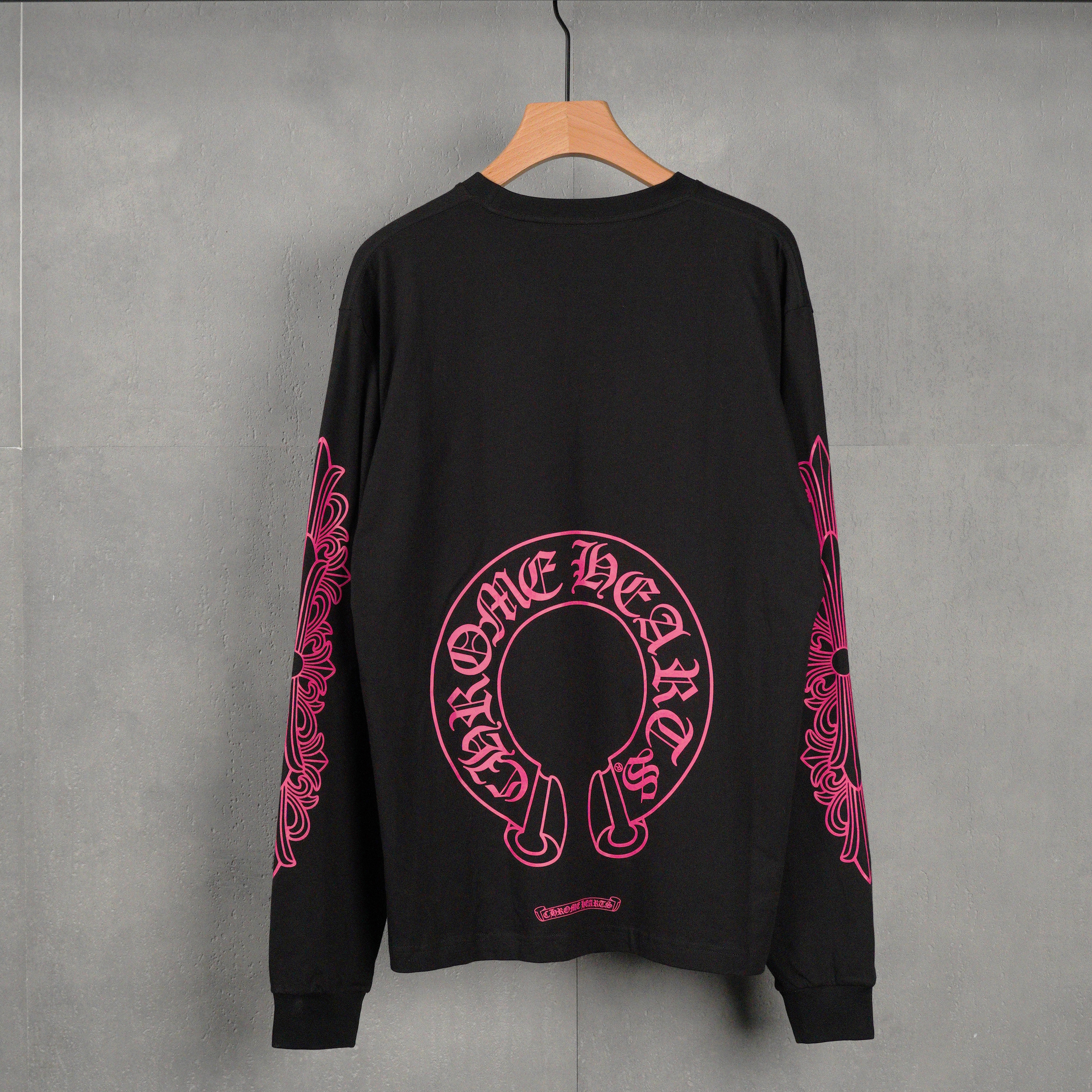 Chrome Hearts Horseshoe-Print Long-Sleeve Top Black (CH-T2026332）