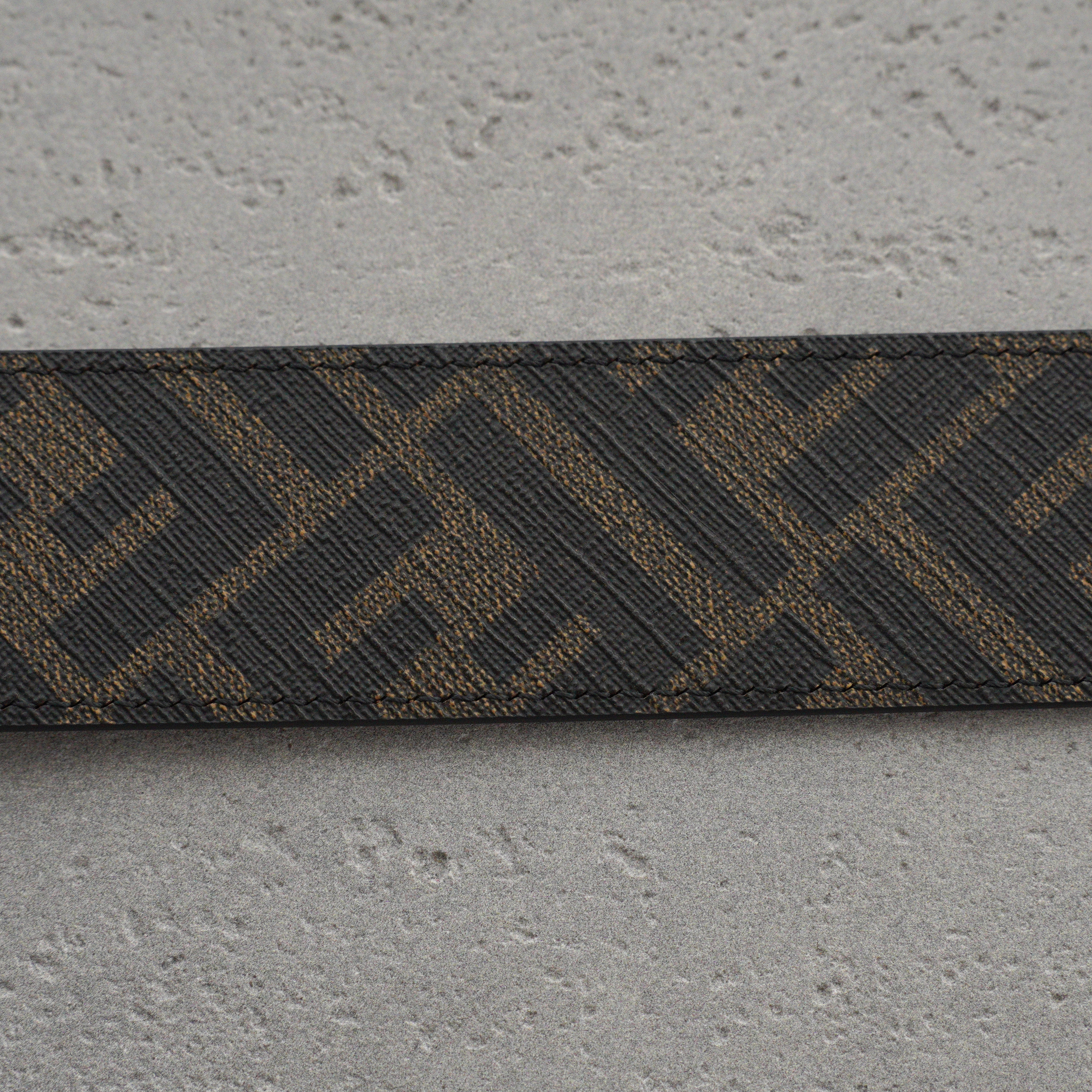 FENDI Reversible Brown Leather FF Buckle Belt（7C0511AFF2F0NMU）