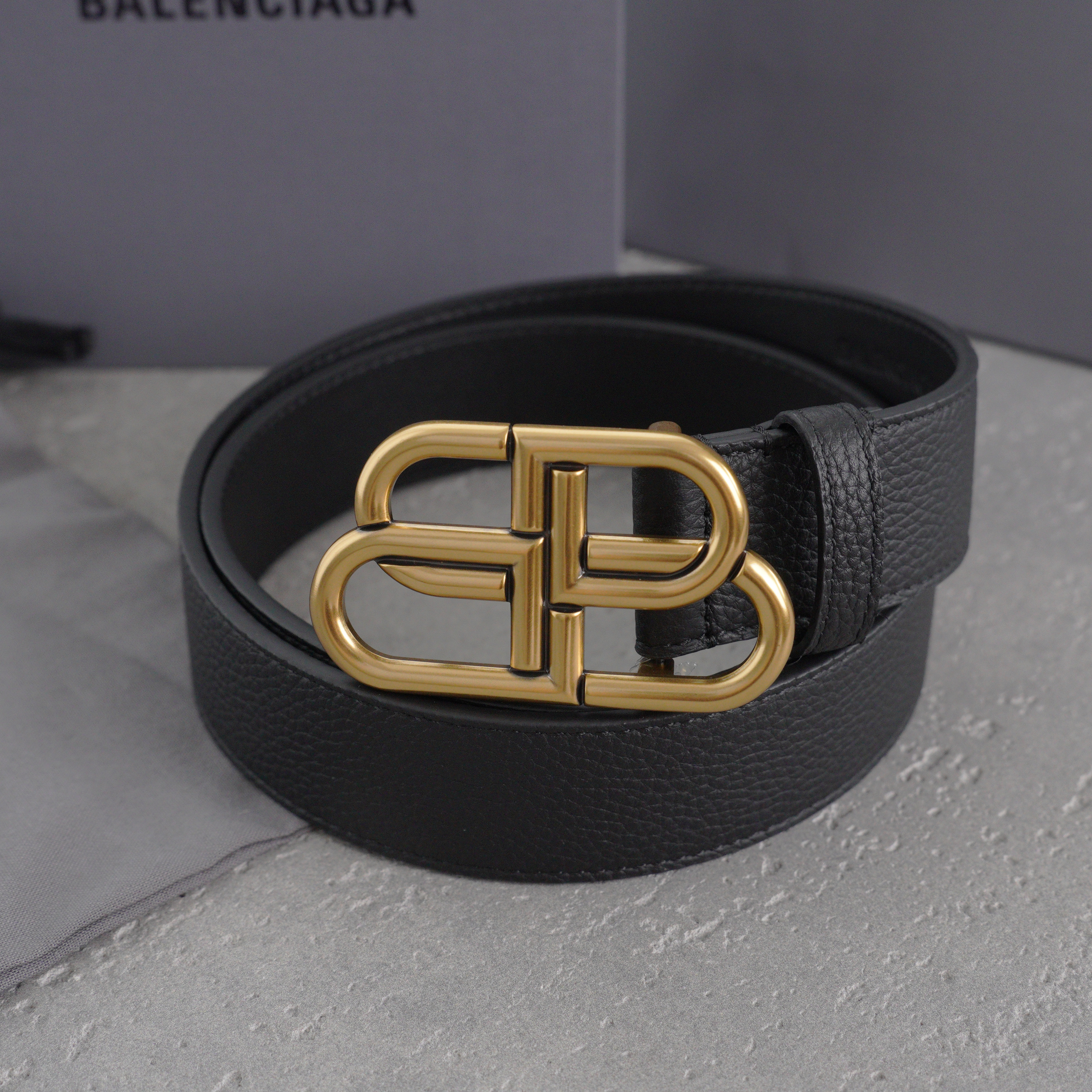 Balenciaga Bb Large Belt in Black-3.5cm（5703701CH041000）