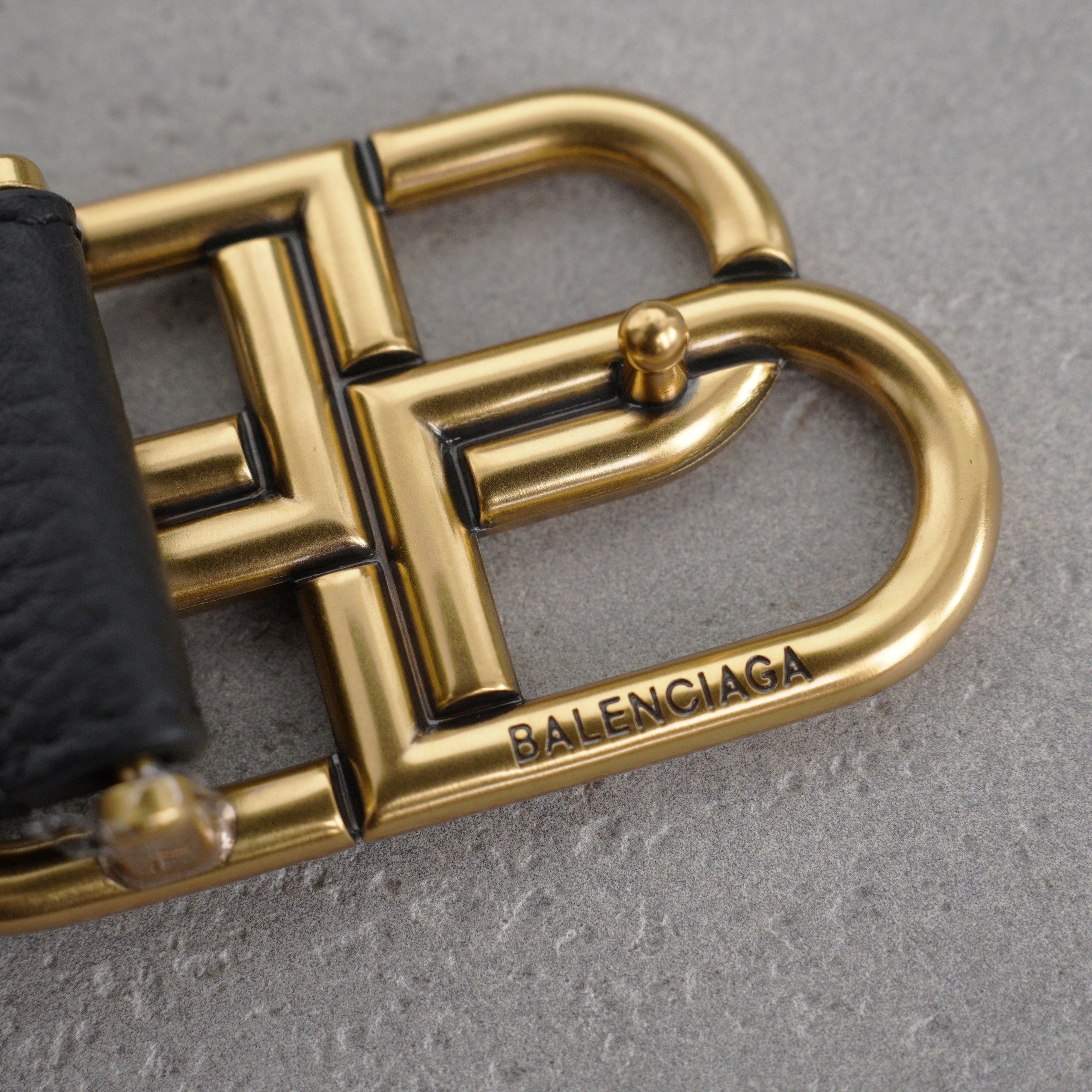 Balenciaga Bb Large Belt in Black-3.5cm（5703701CH041000）