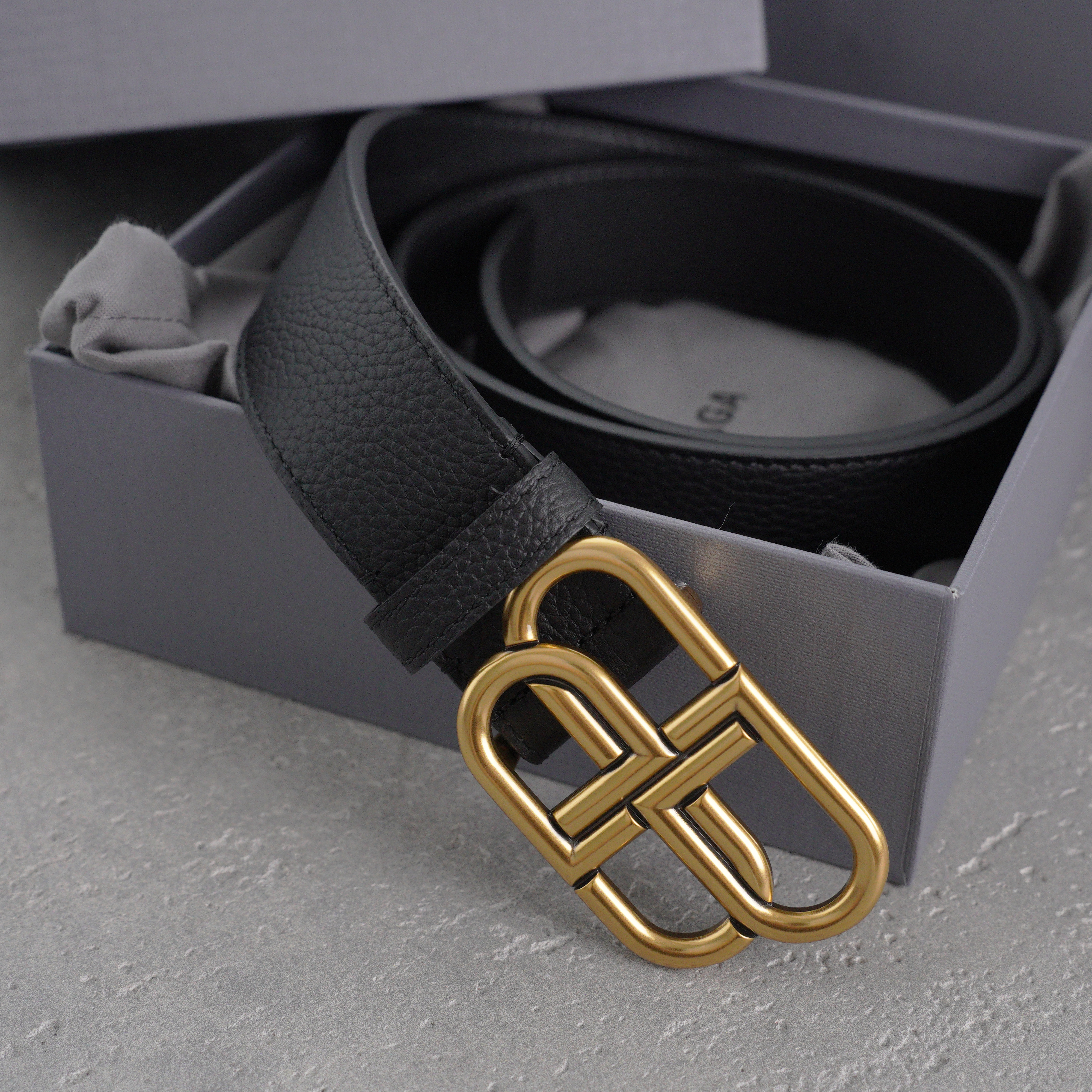Balenciaga Bb Large Belt in Black-3.5cm（5703701CH041000）