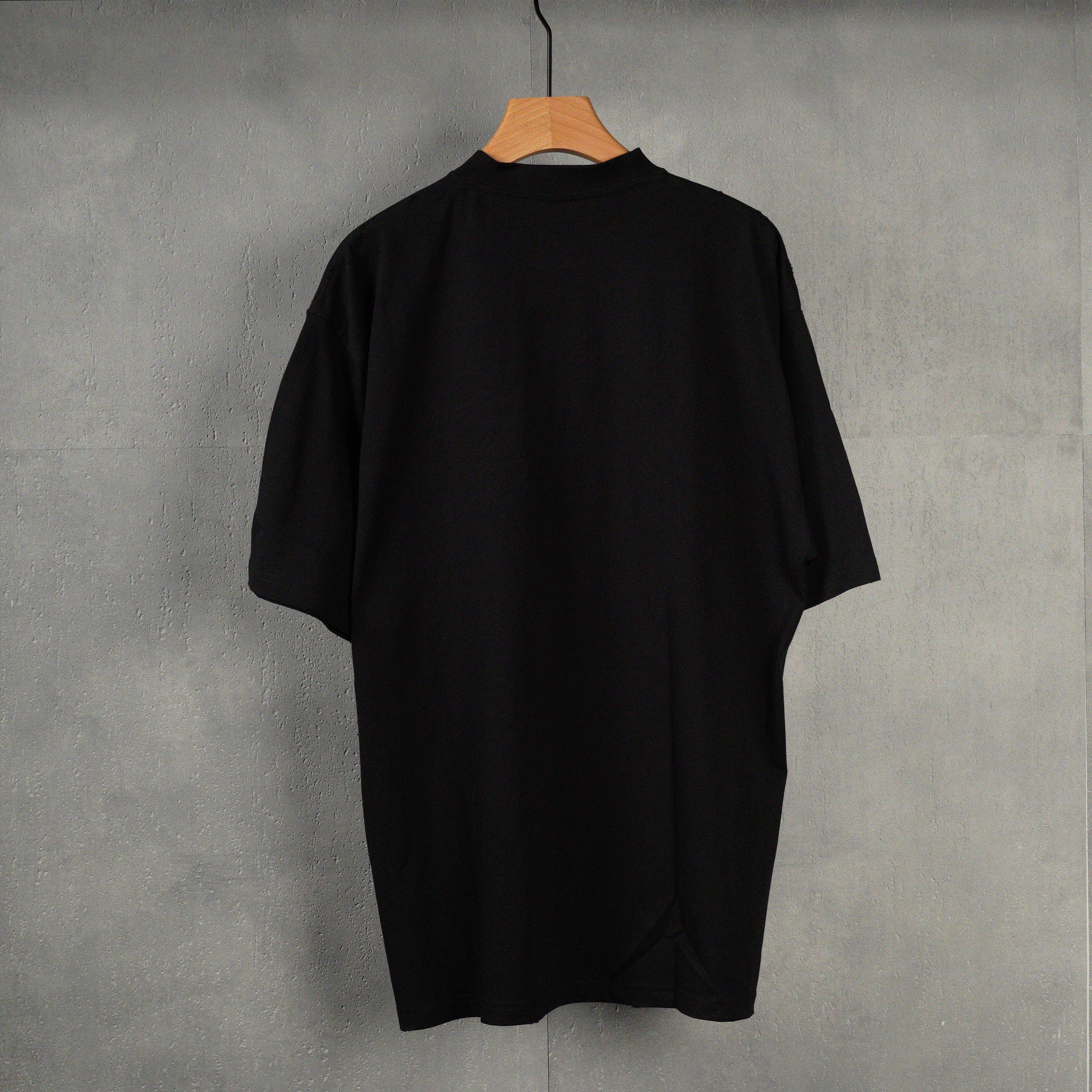BALENCIAGA Messy Spray T-Shirt Medium Fit "Black" (764235TUVI61000）