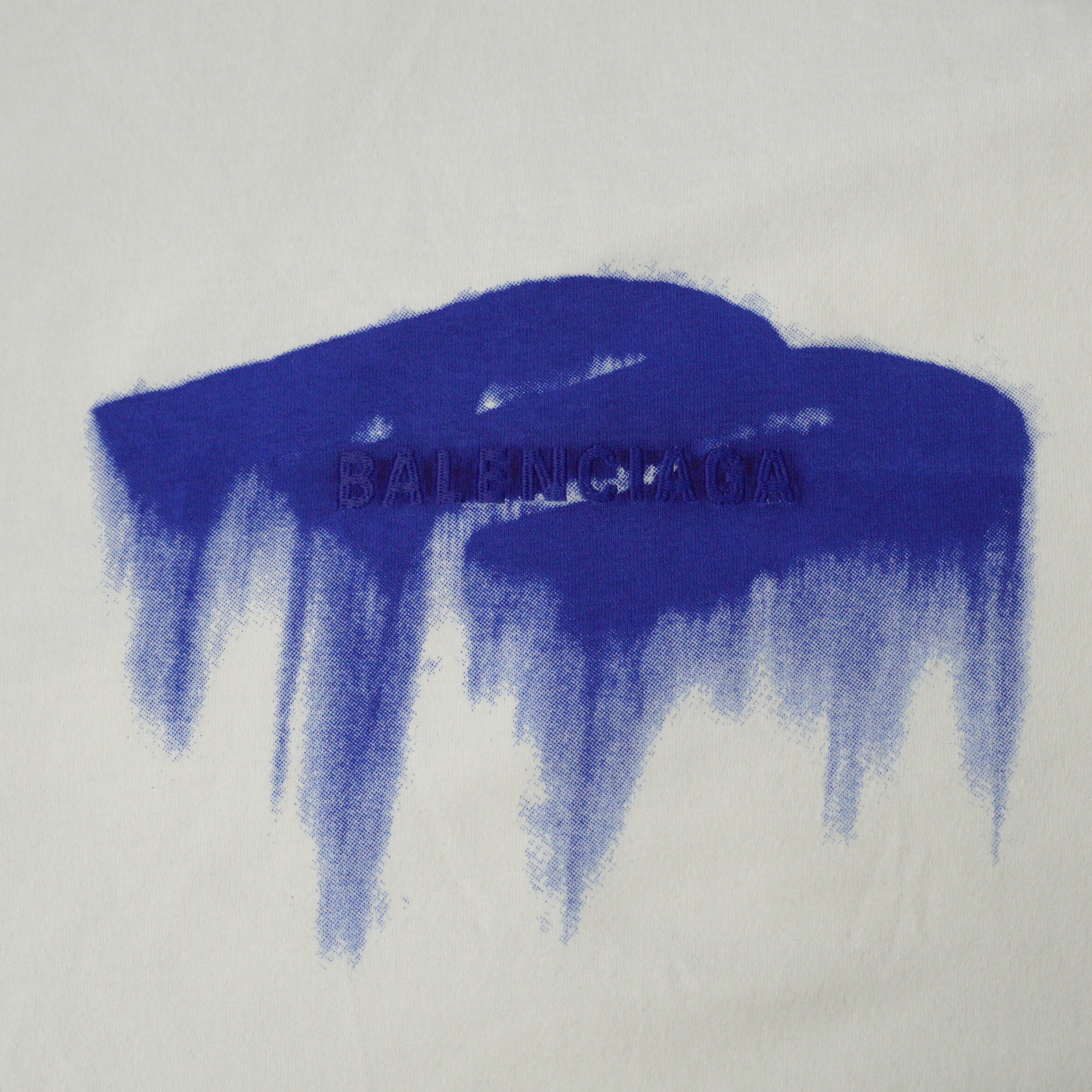 BALENCIAGA Wet Brush Oversized T-Shirt "White" (850345TUVJ89000）