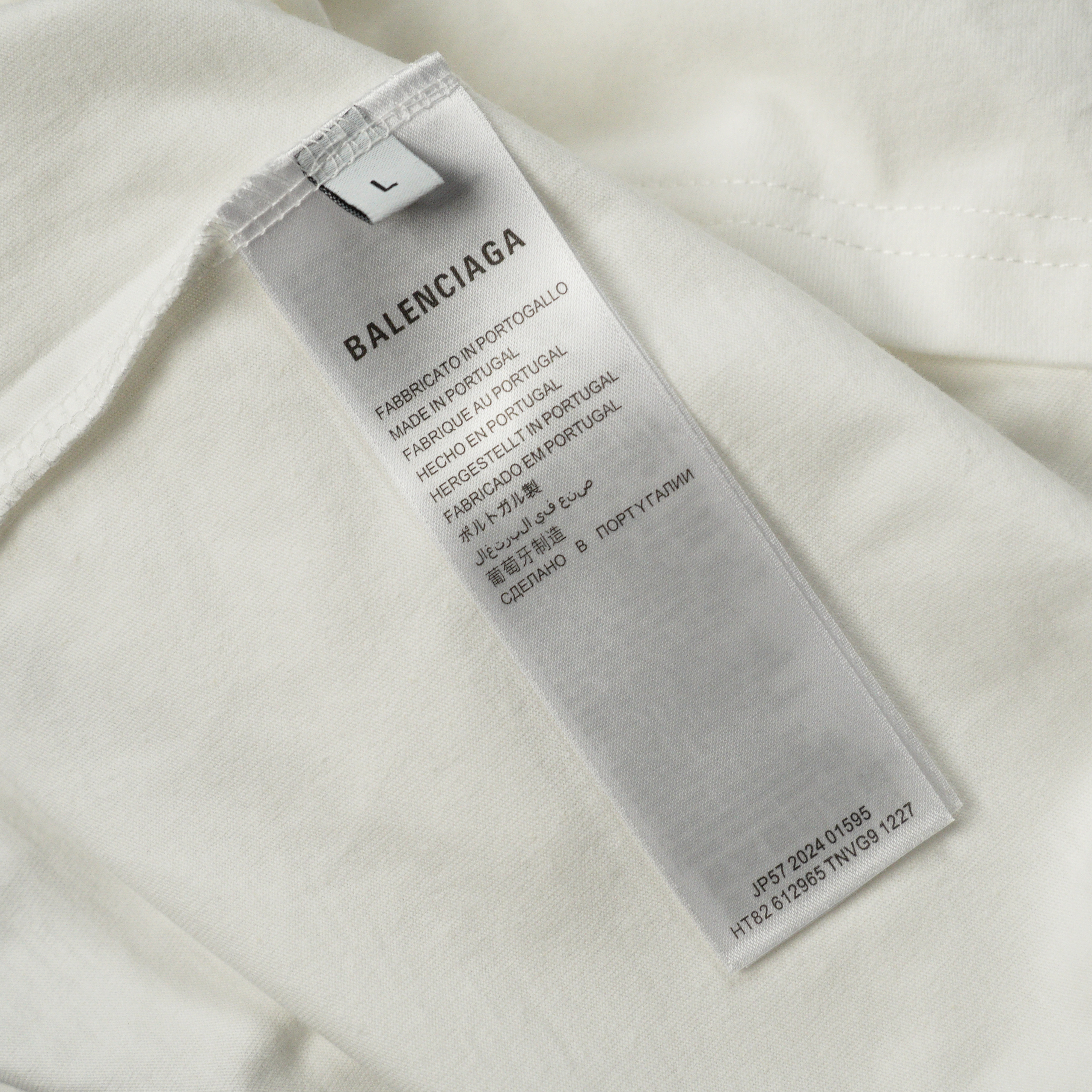 BALENCIAGA Wet Brush Oversized T-Shirt "White" (850345TUVJ89000）