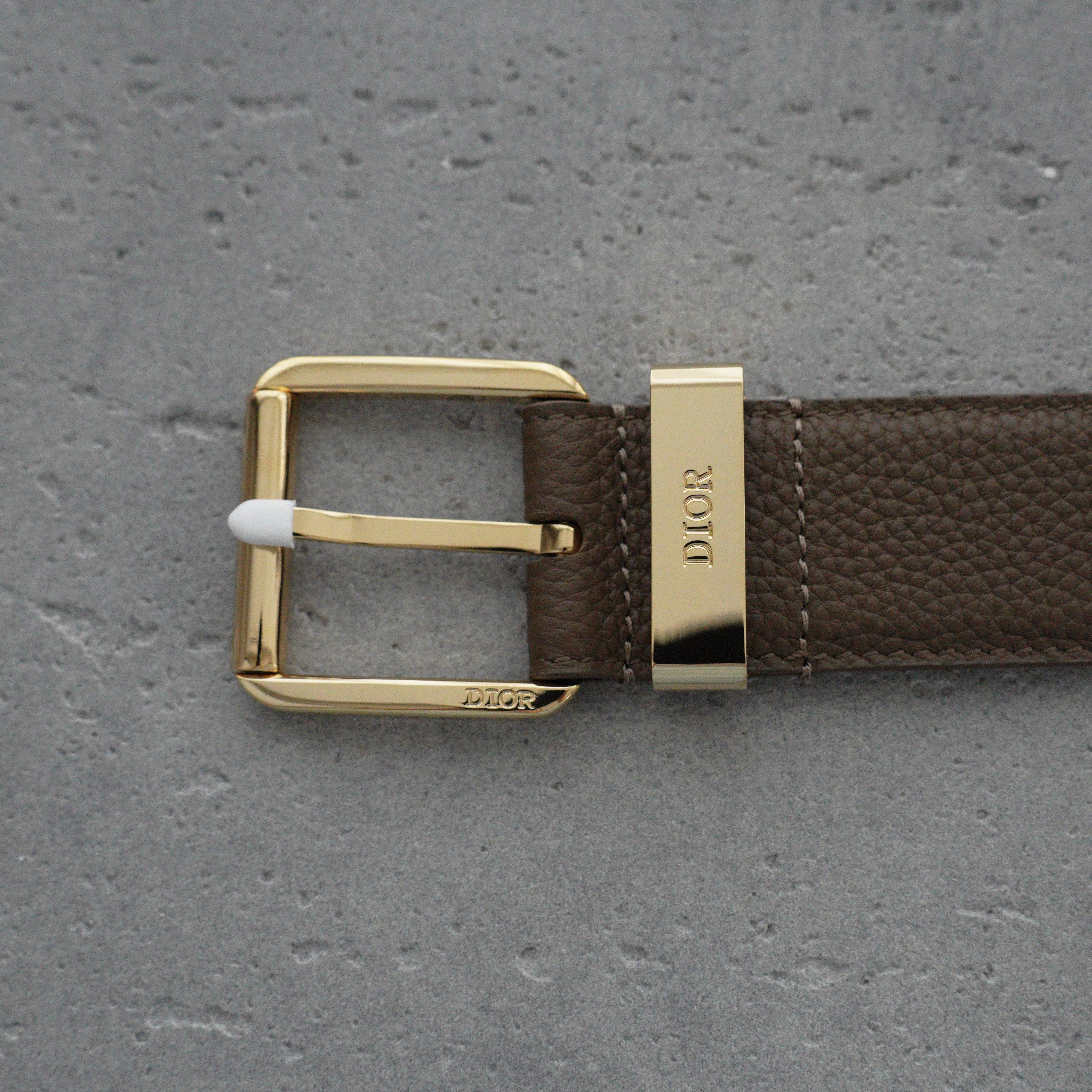 Dior belt, 35mm brown grained calfskin leather（4333RUTAM_H00M）