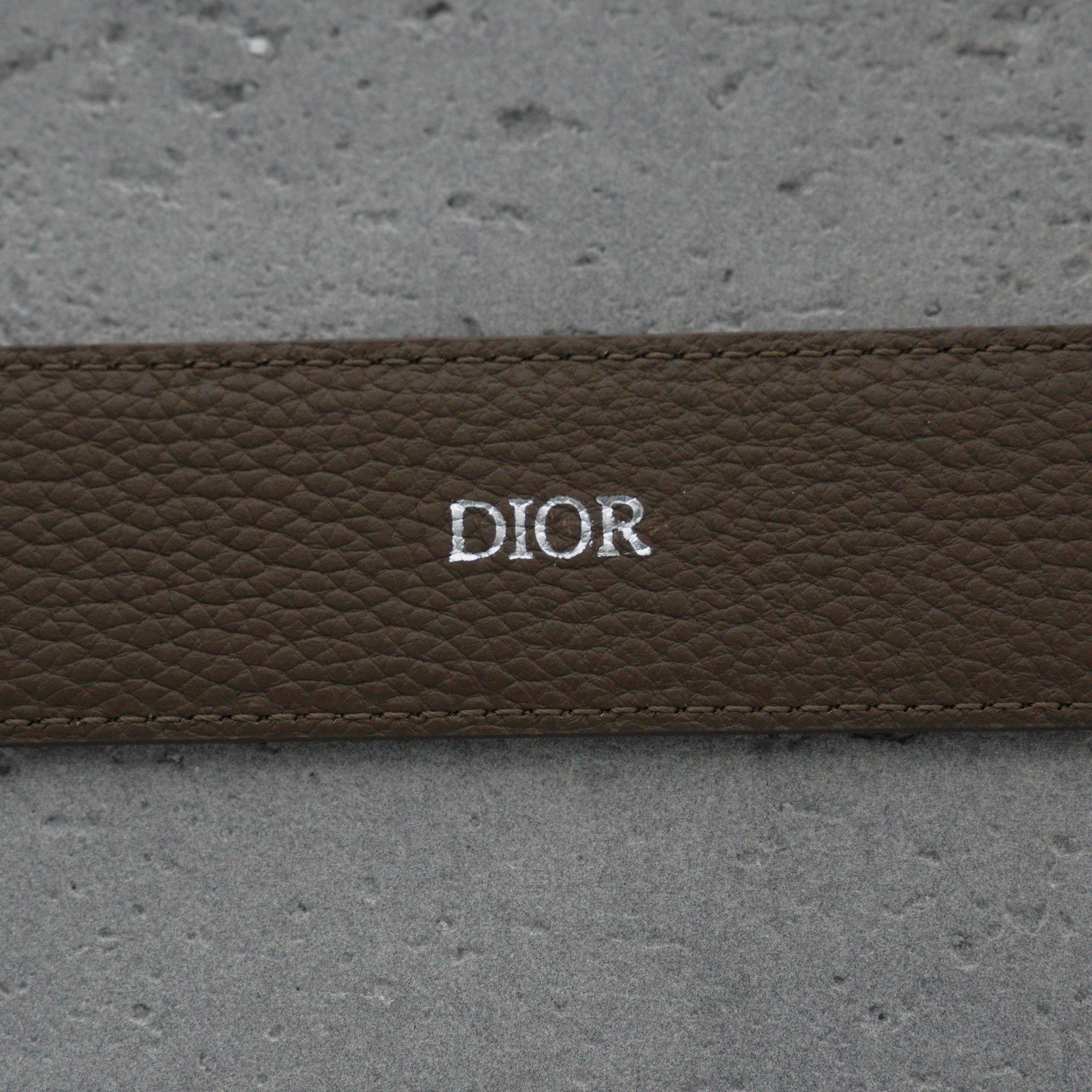Dior belt, 35mm brown grained calfskin leather（4333RUTAM_H00M）
