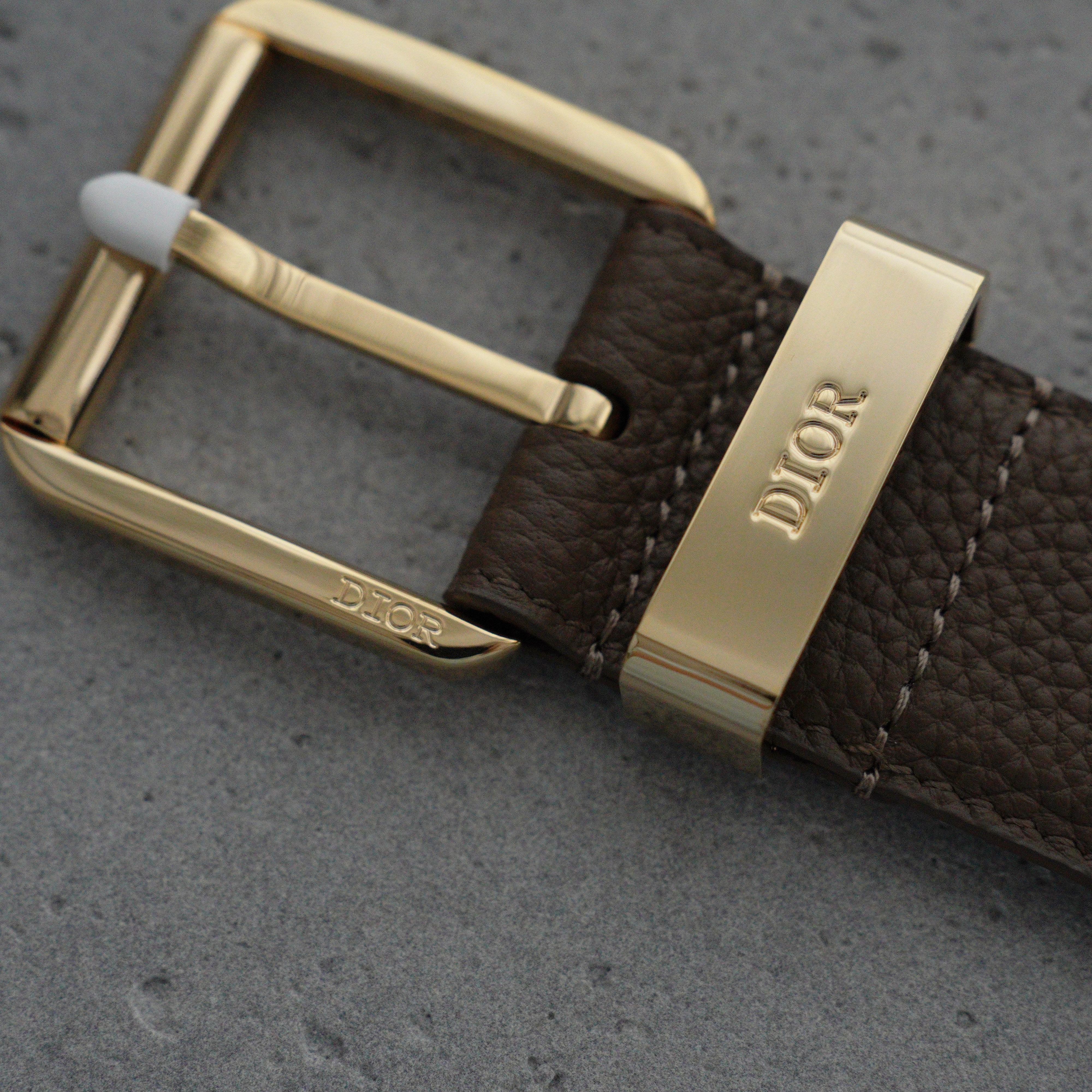 Dior belt, 35mm brown grained calfskin leather（4333RUTAM_H00M）