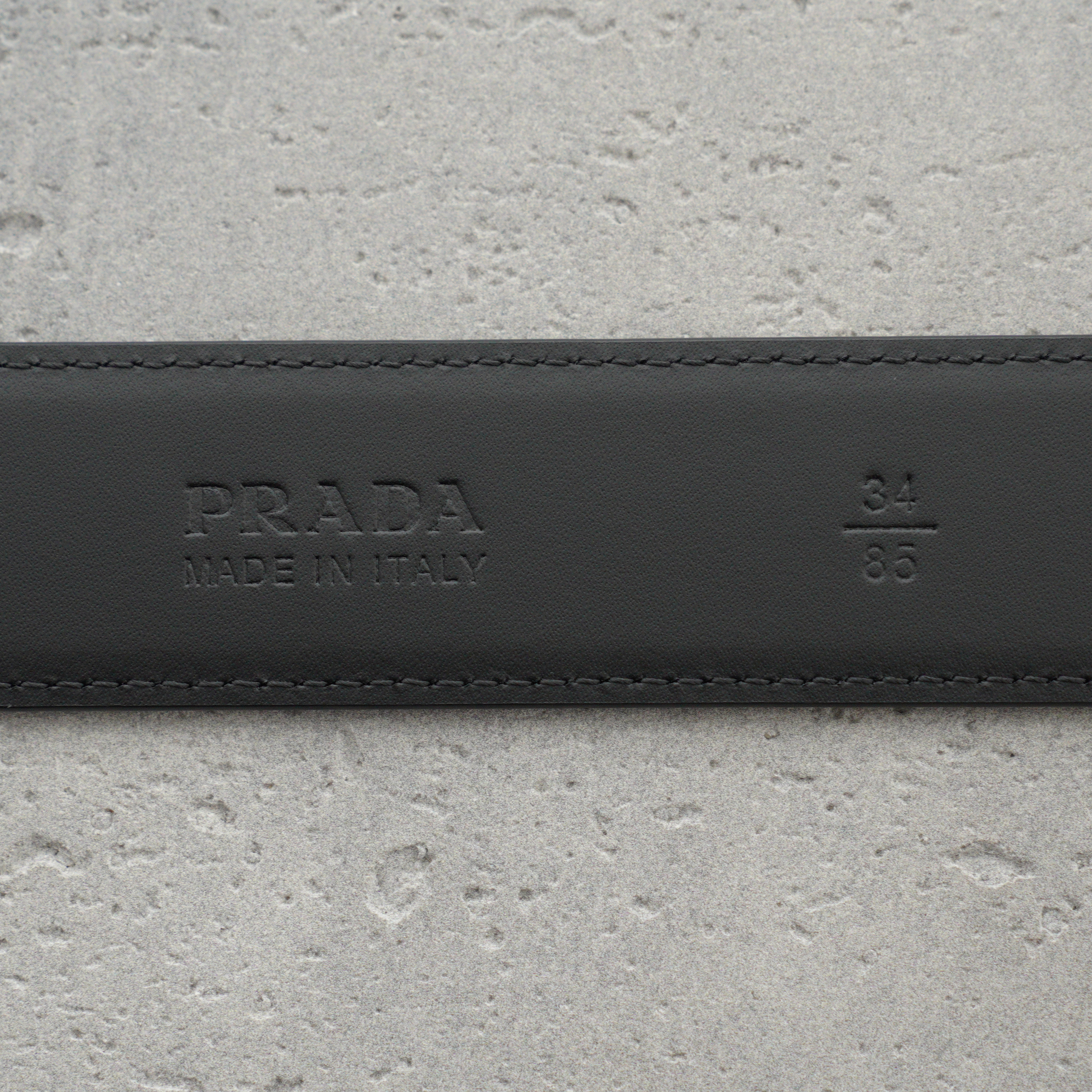 PRADA Saffiano Leather Belt In Black-3.5cm（2CM206-053-F0002）